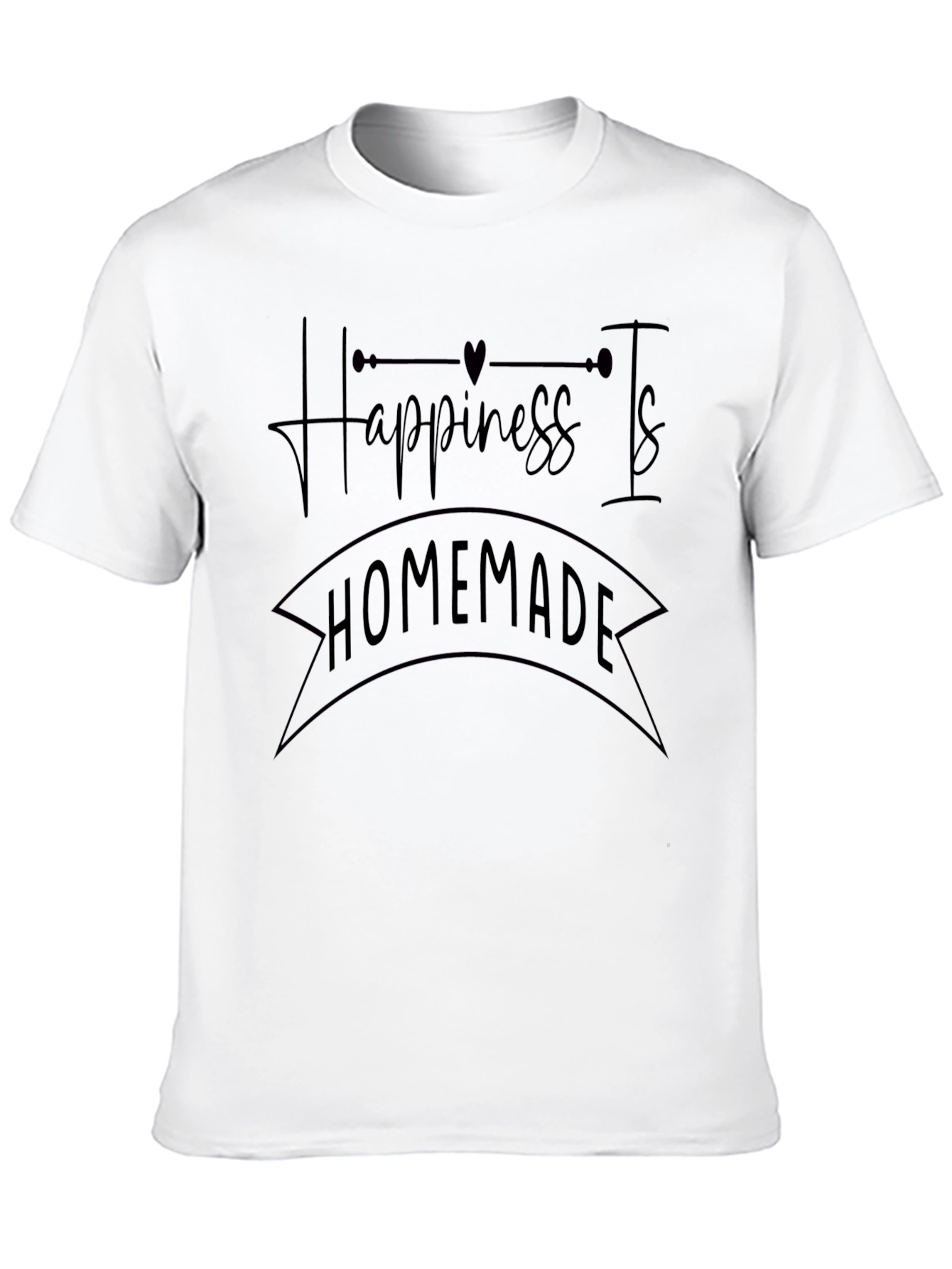 Happiness Is Homemade Black Graphic T-Shirt