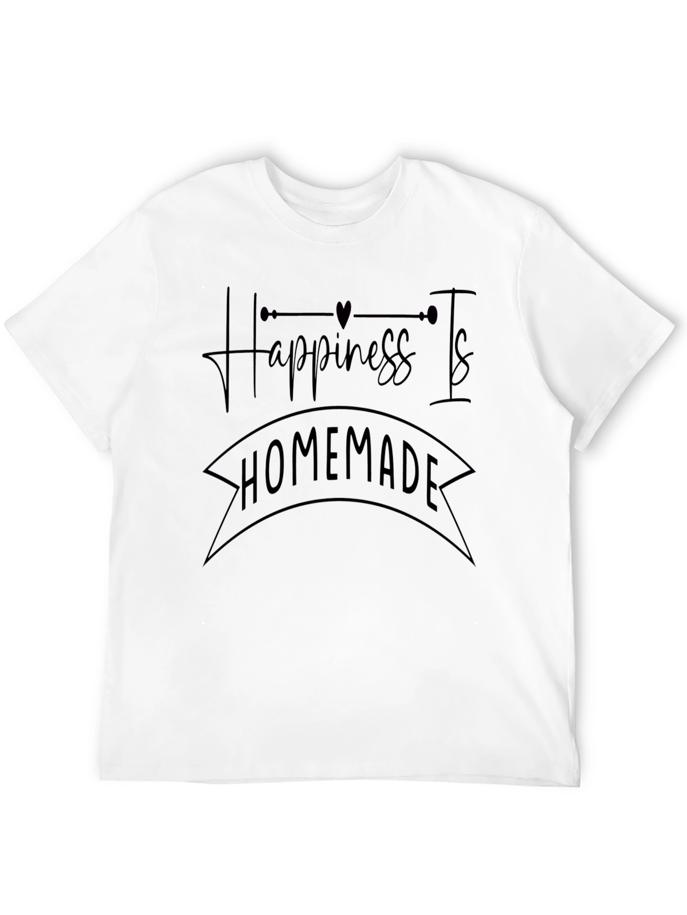Happiness Is Homemade Black Graphic T-Shirt