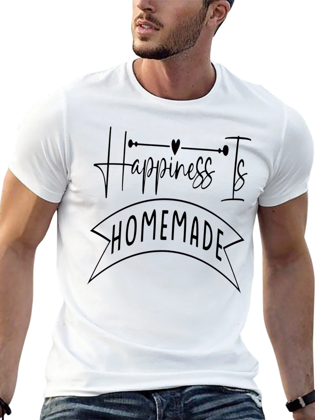 Happiness Is Homemade Black Graphic T-Shirt