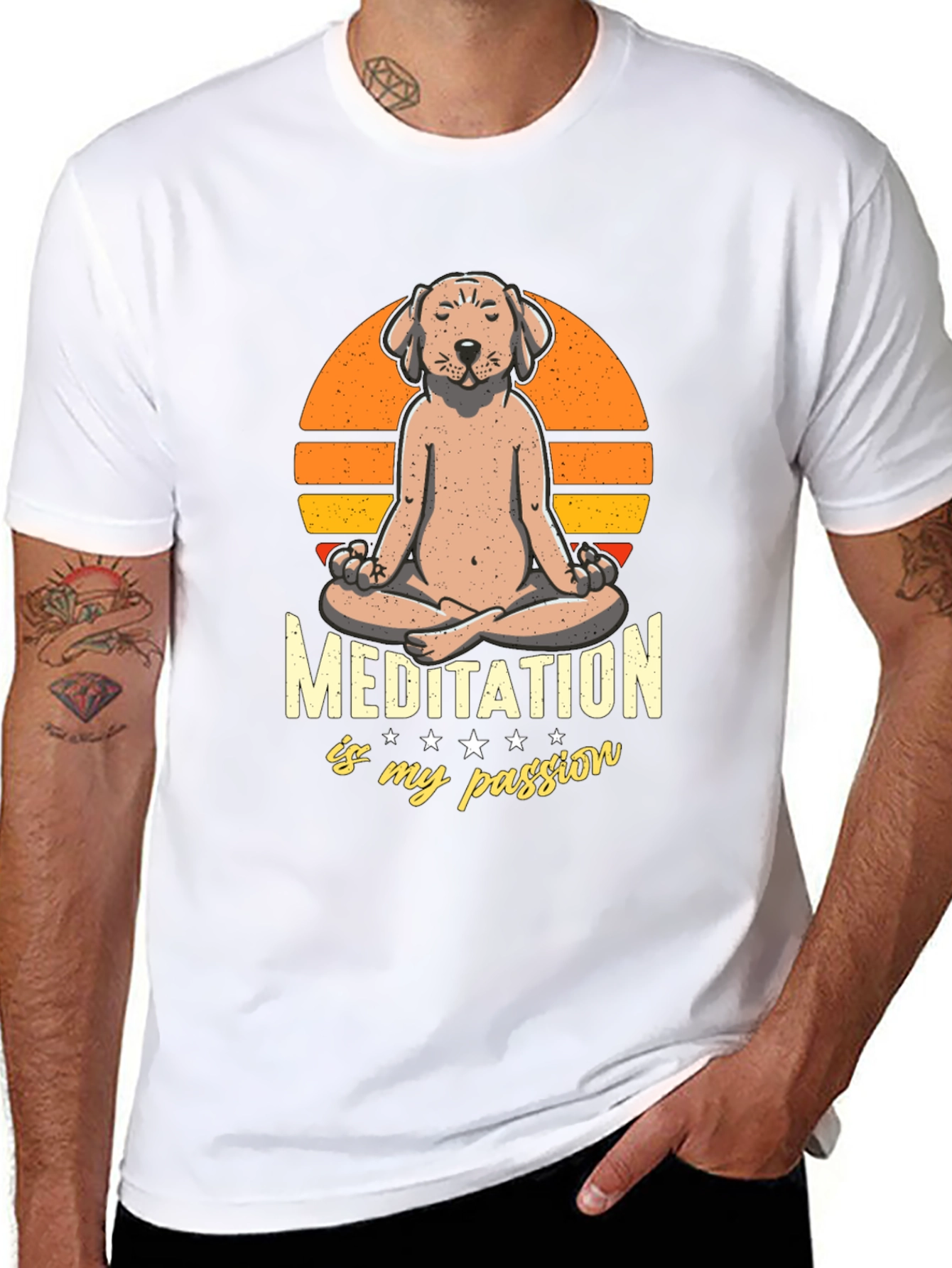Meditating Dog T-Shirt - Find Your Zen