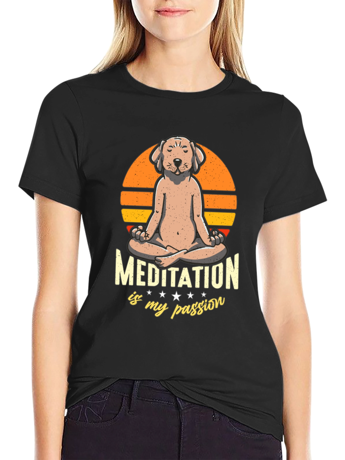 Meditating Dog T-Shirt - Find Your Zen