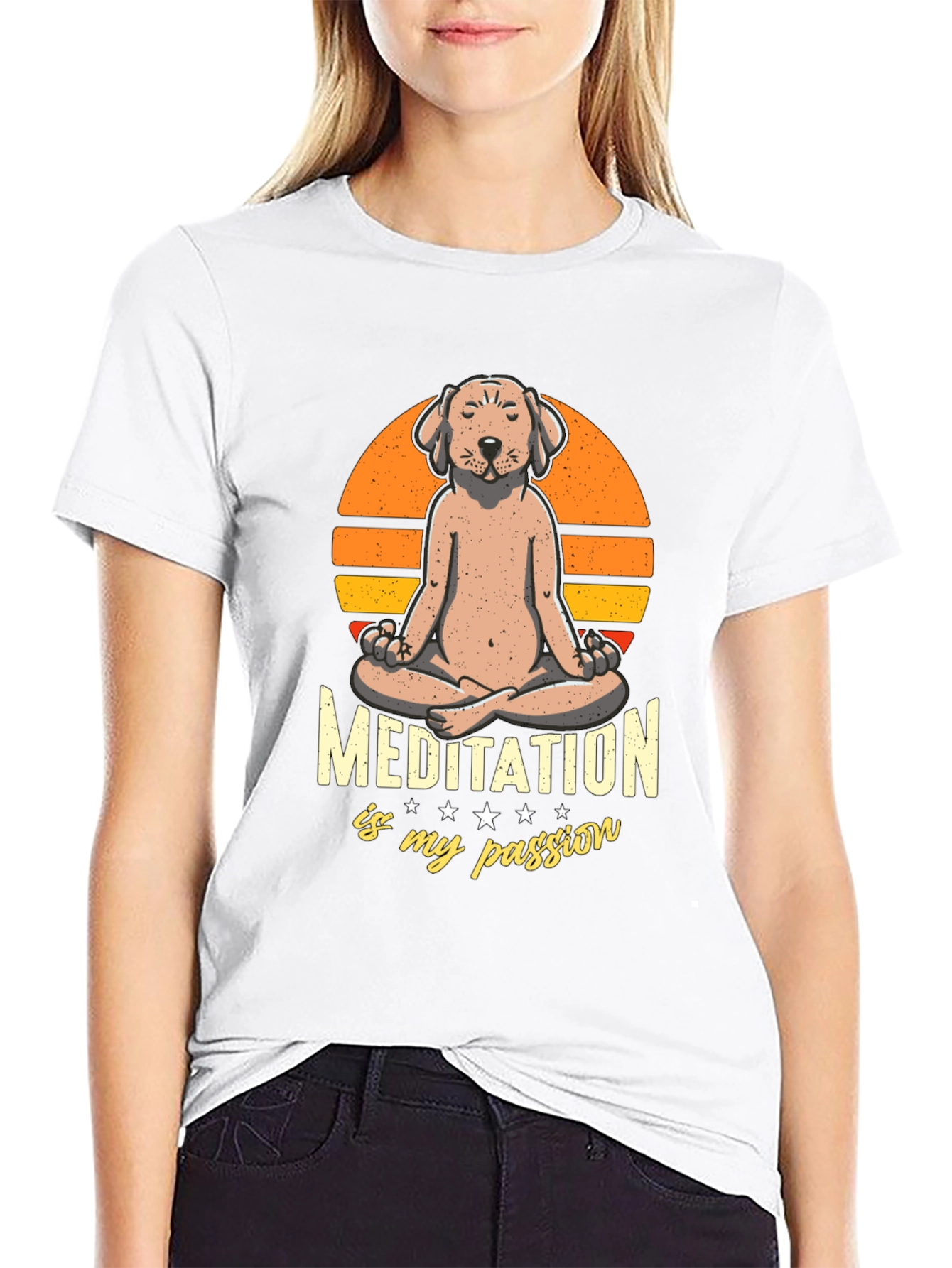 Meditating Dog T-Shirt - Find Your Zen