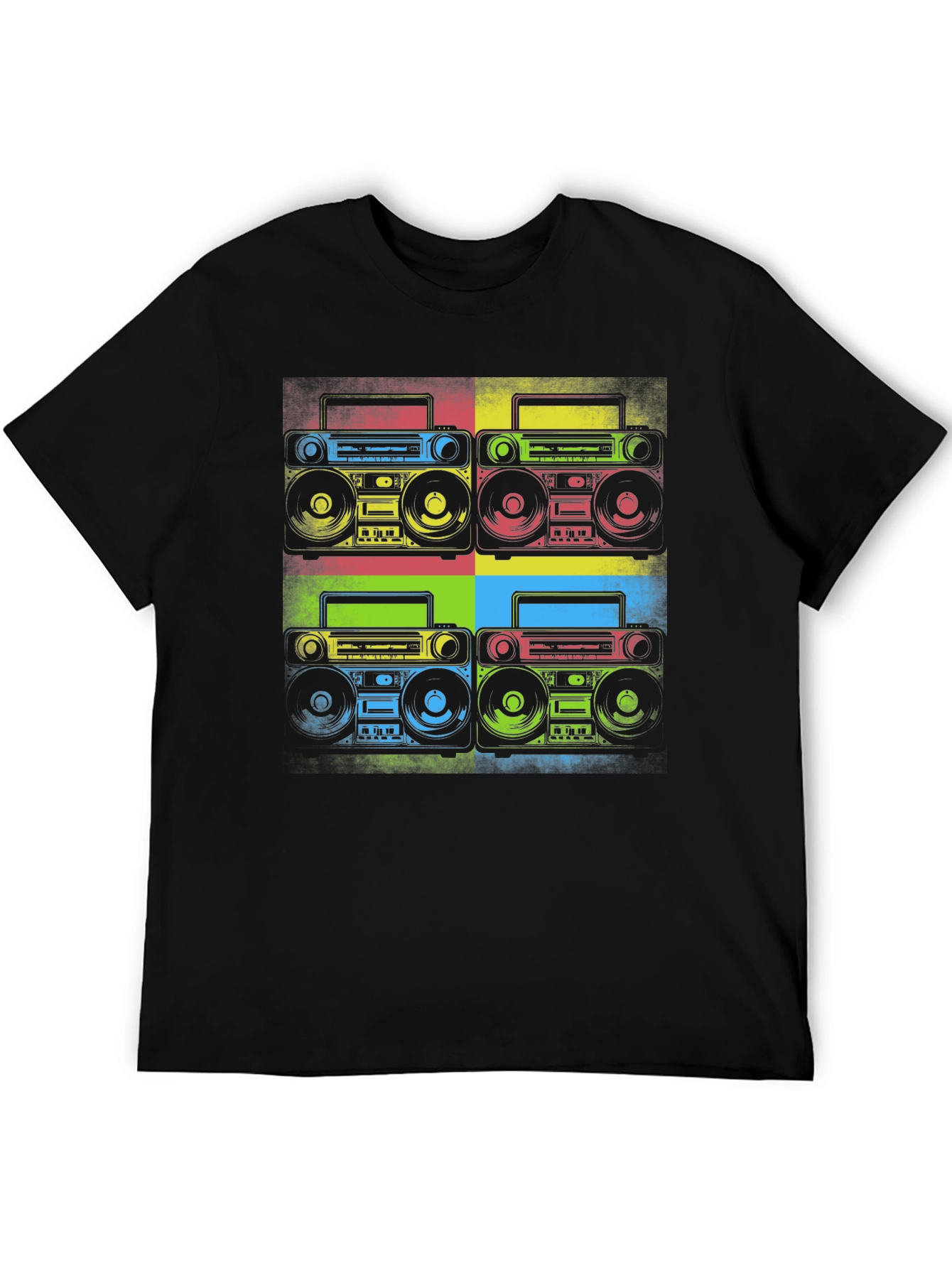 Retro Boombox Pop Art Graphic Tee - Classic Style
