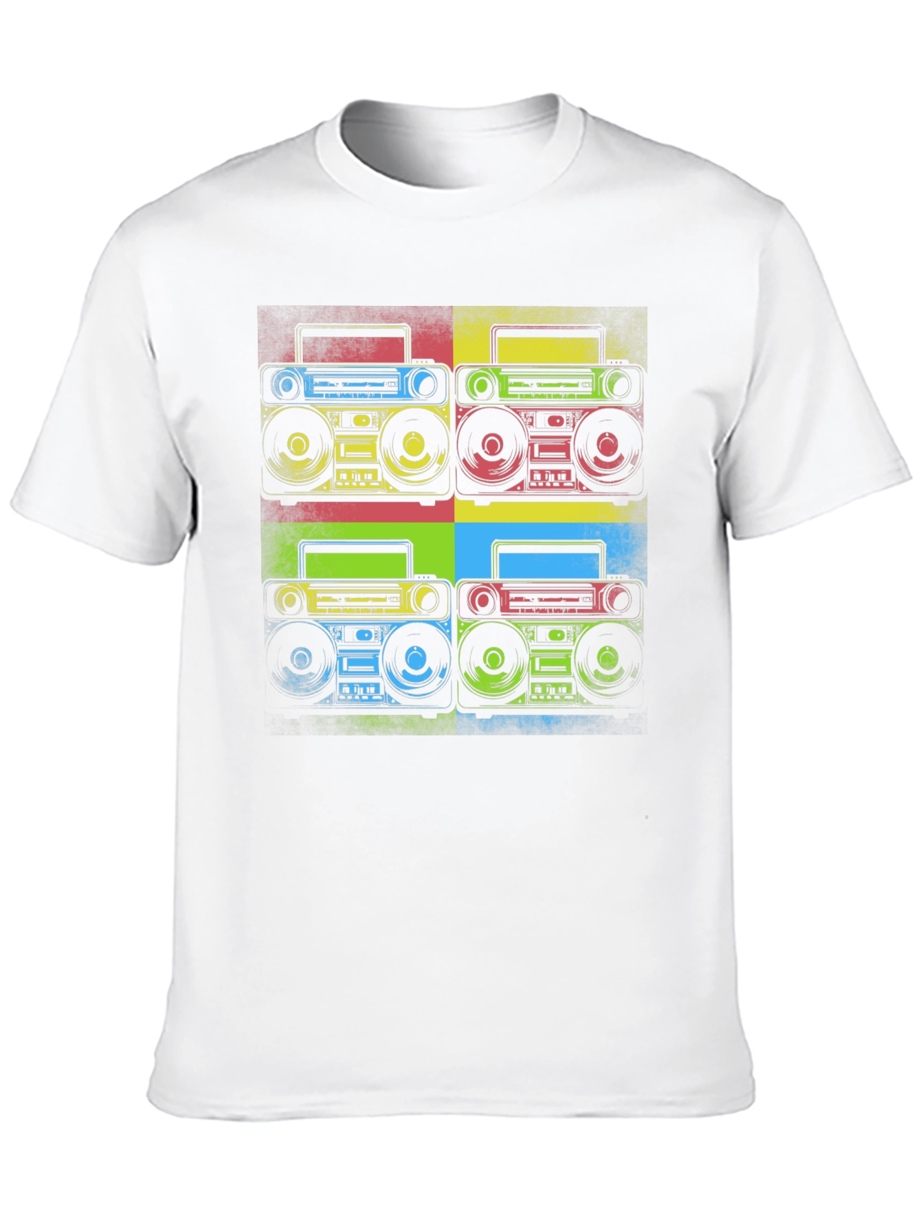 Retro Boombox Pop Art Graphic Tee - Classic Style