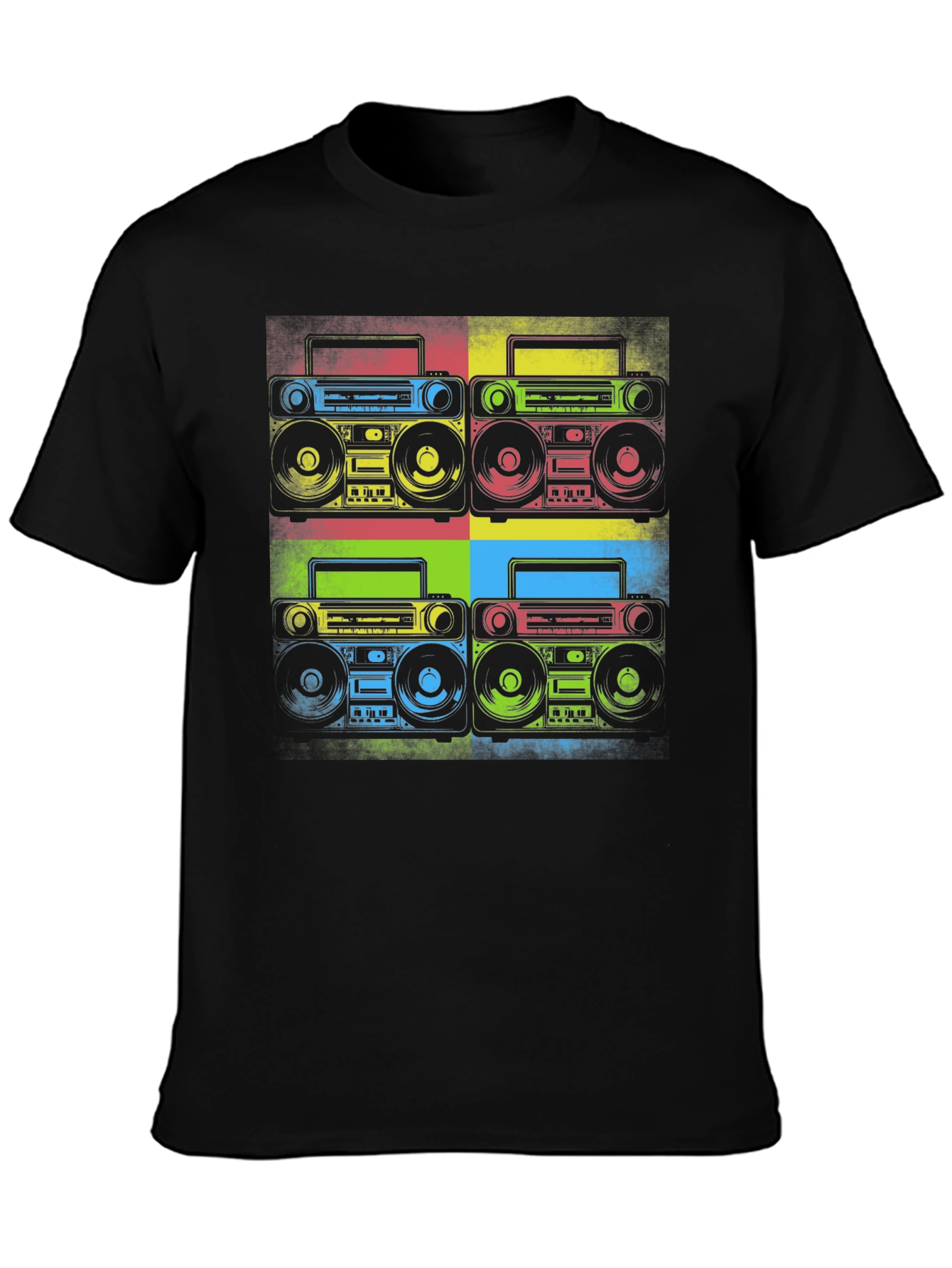 Retro Boombox Pop Art Graphic Tee - Classic Style