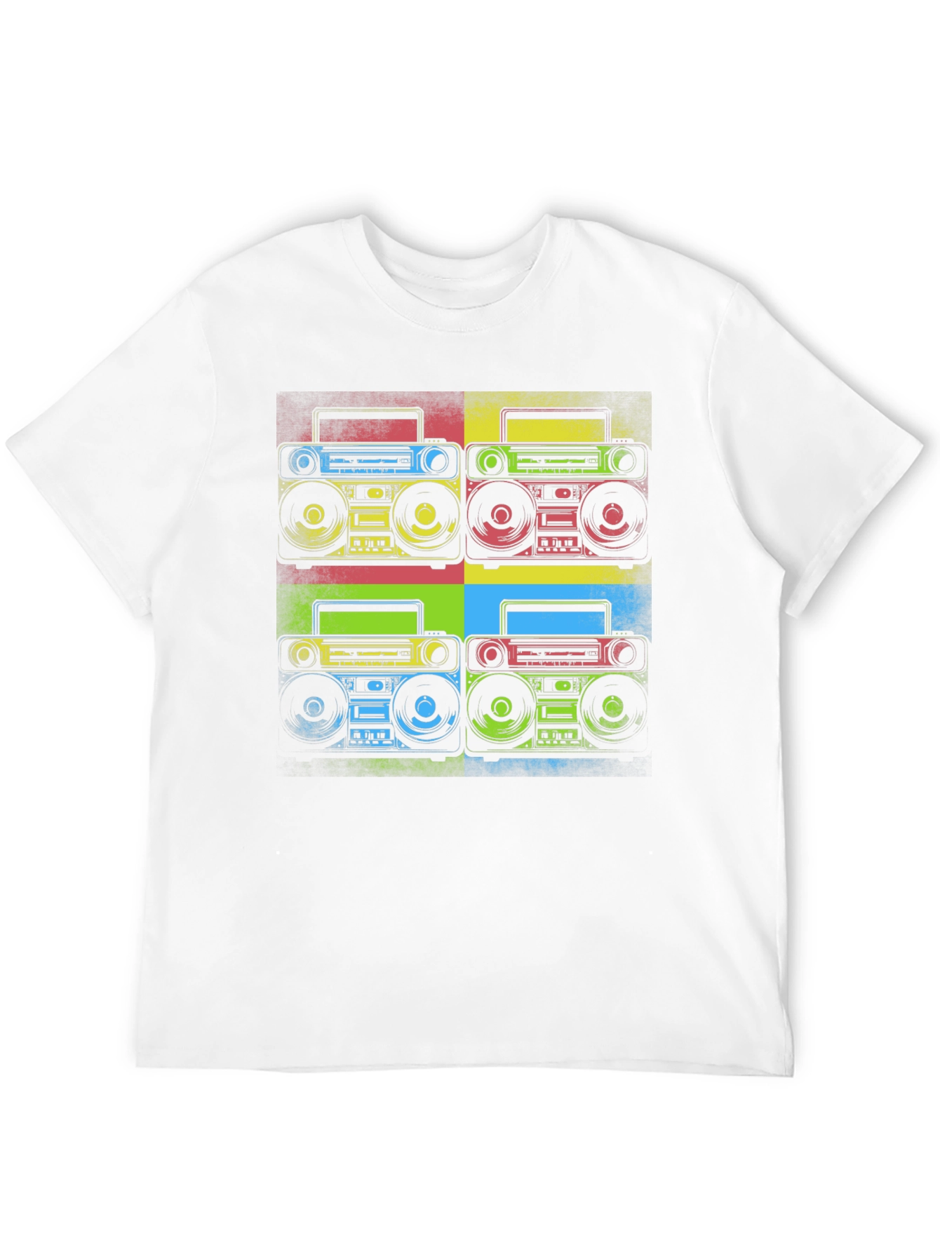 Retro Boombox Pop Art Graphic Tee - Classic Style