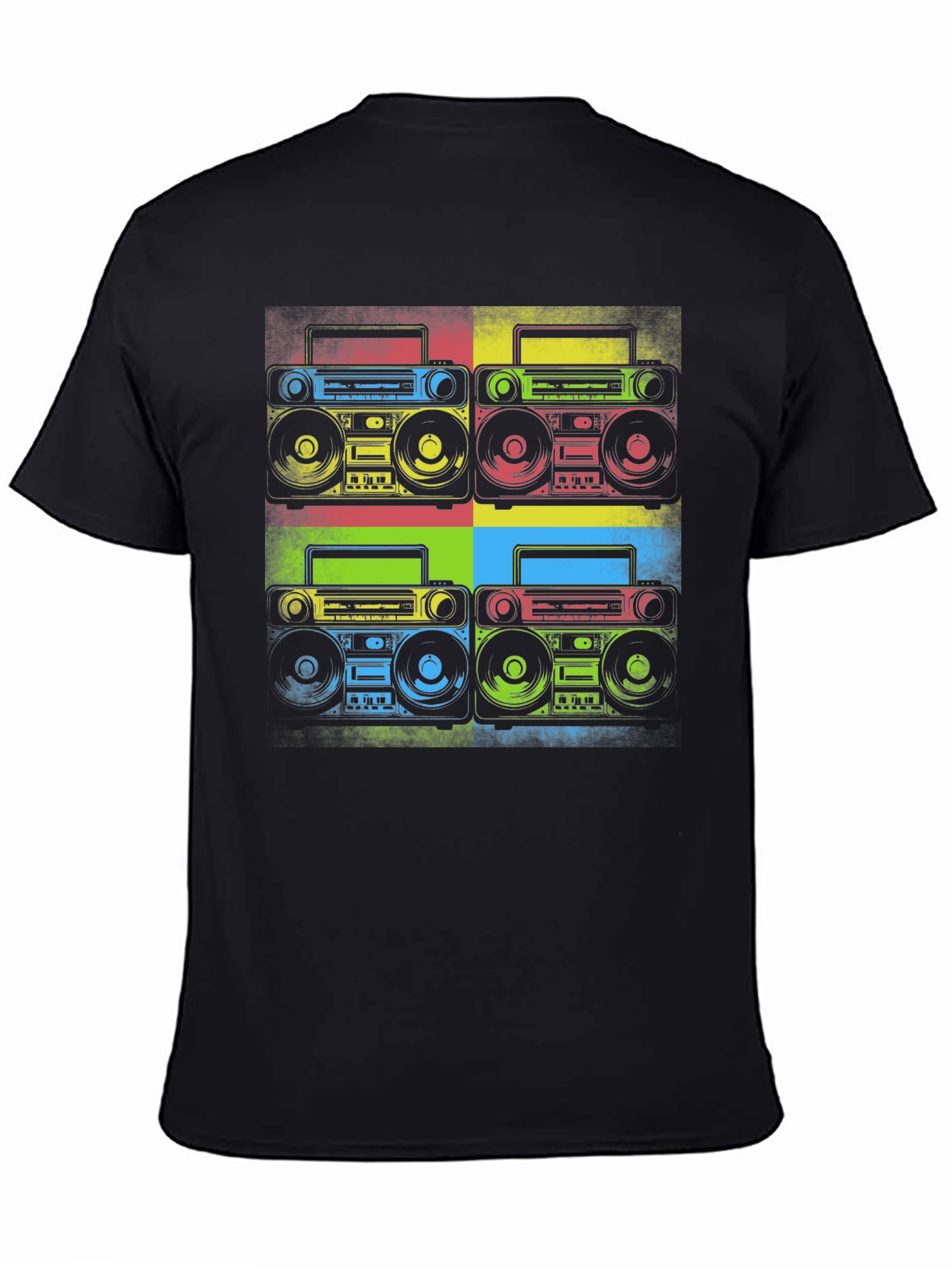 Retro Boombox Pop Art Graphic Tee - Classic Style