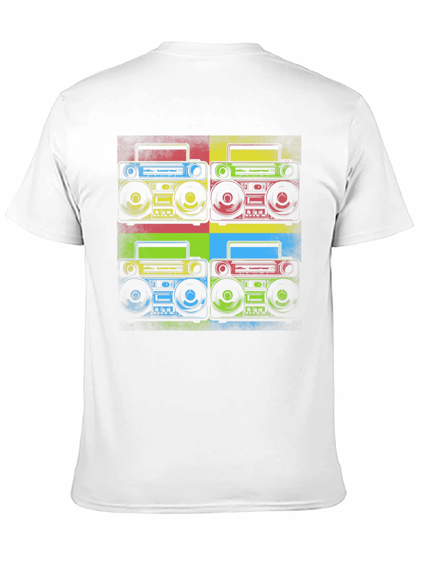 Retro Boombox Pop Art Graphic Tee - Classic Style