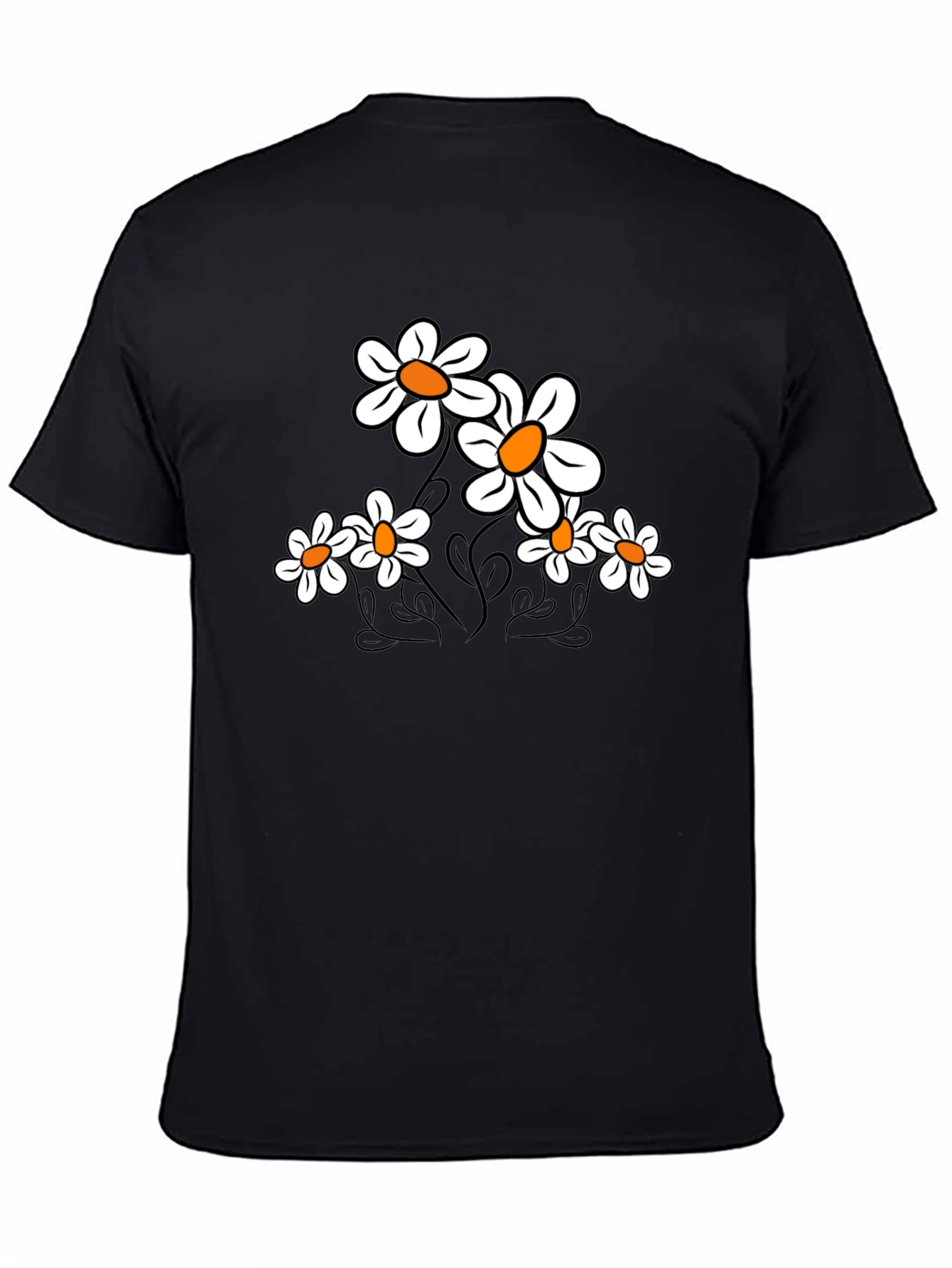 Floral Print T-Shirt - Black