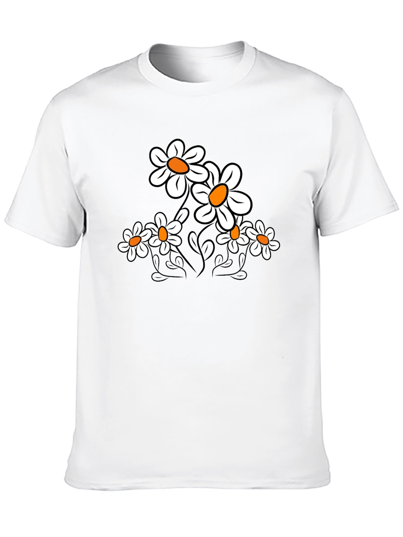 Floral Print T-Shirt - Black