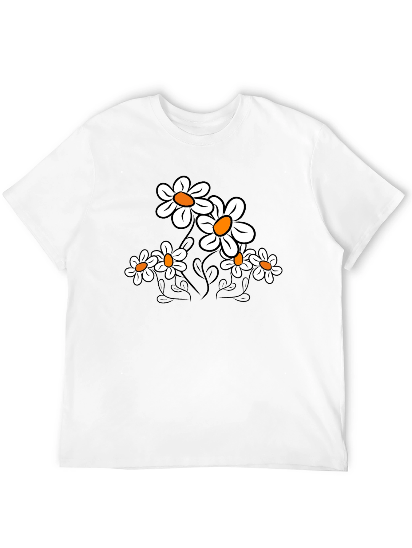 Floral Print T-Shirt - Black