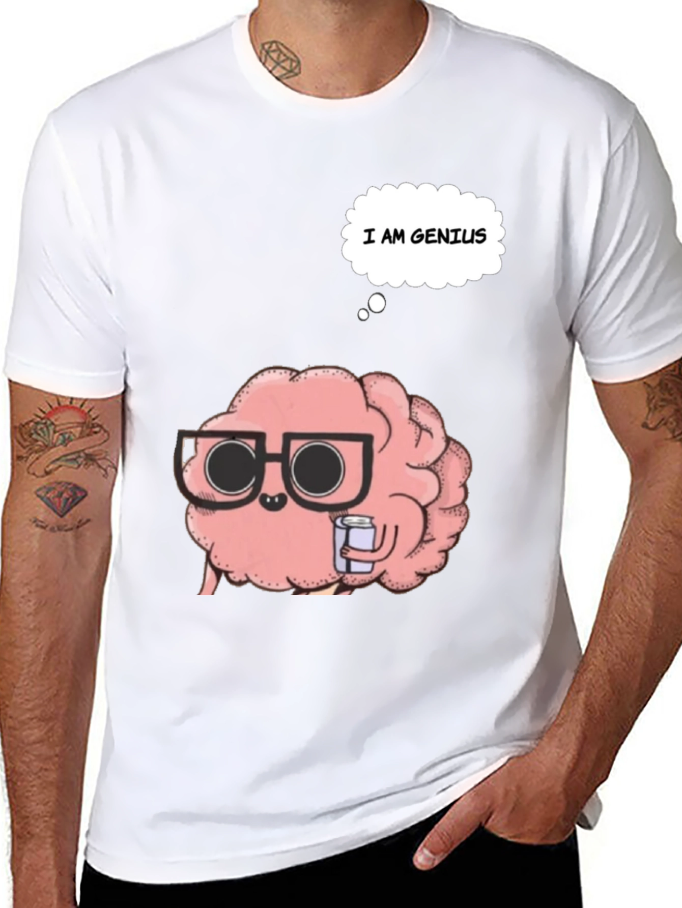 Brainy Genius T-Shirt - Black