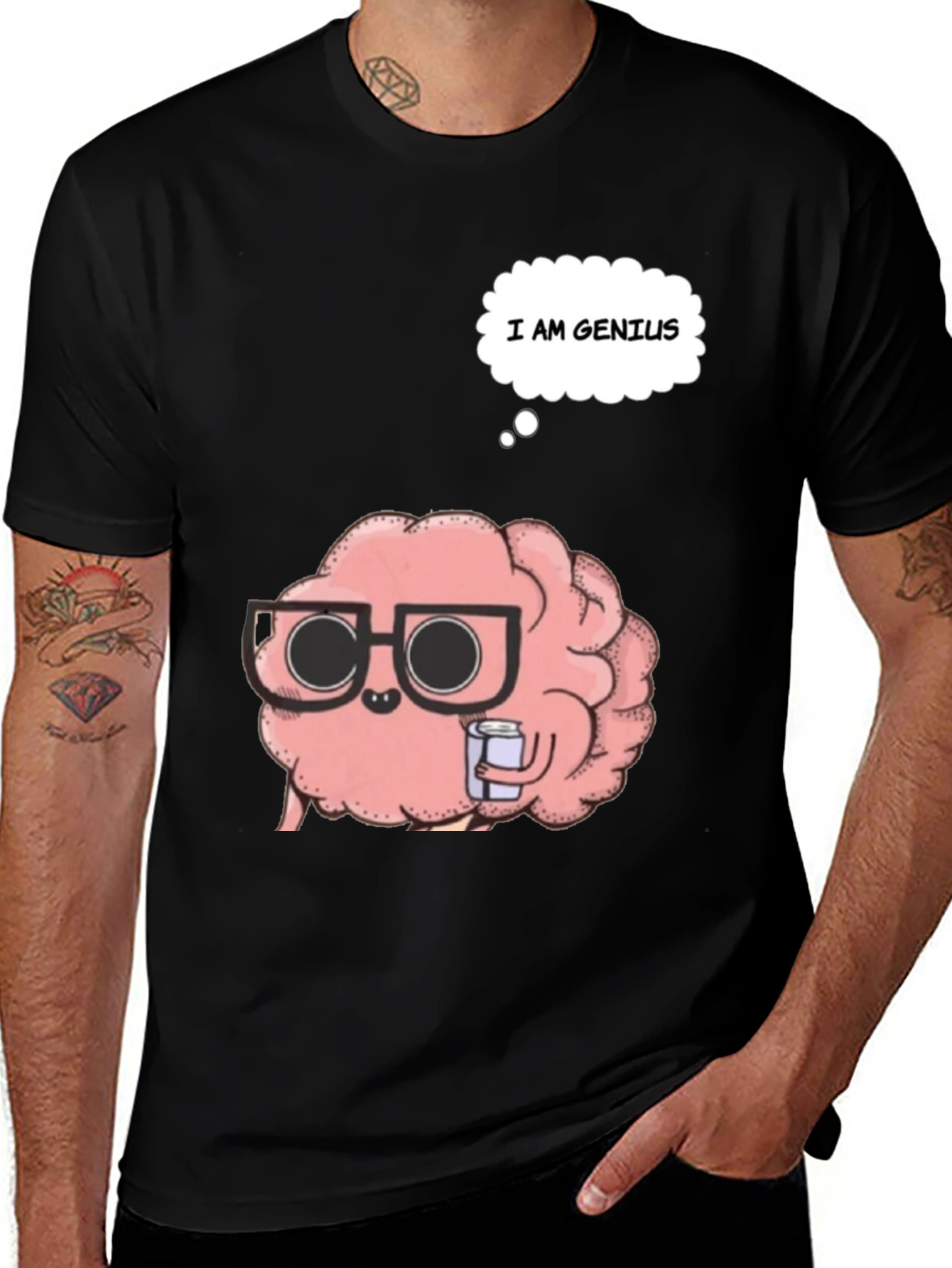 Brainy Genius T-Shirt - Black