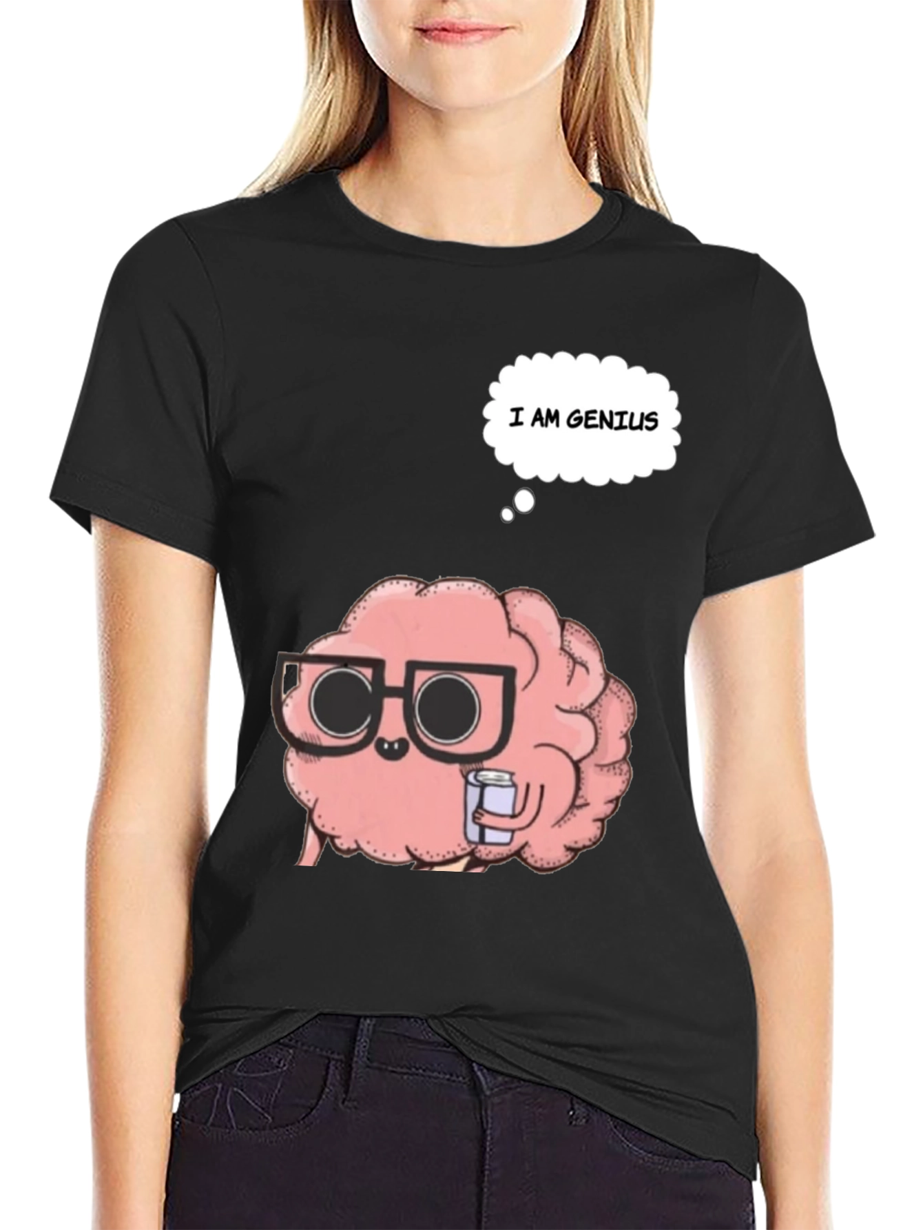 Brainy Genius T-Shirt - Black