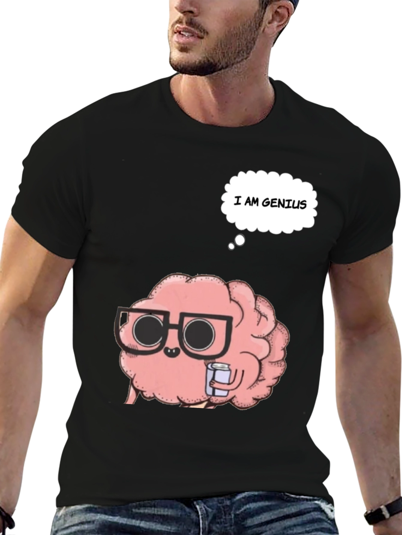 Brainy Genius T-Shirt - Black