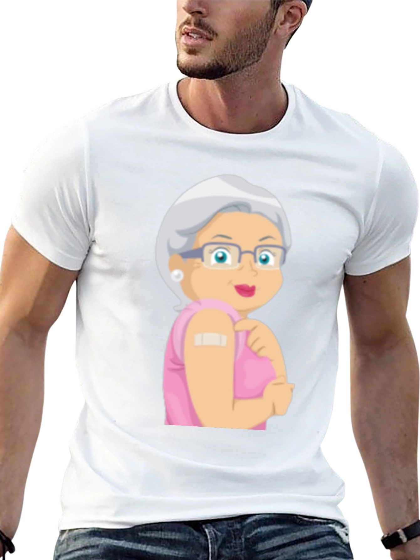 Vaccinated Grandma T-Shirt - Black Cotton