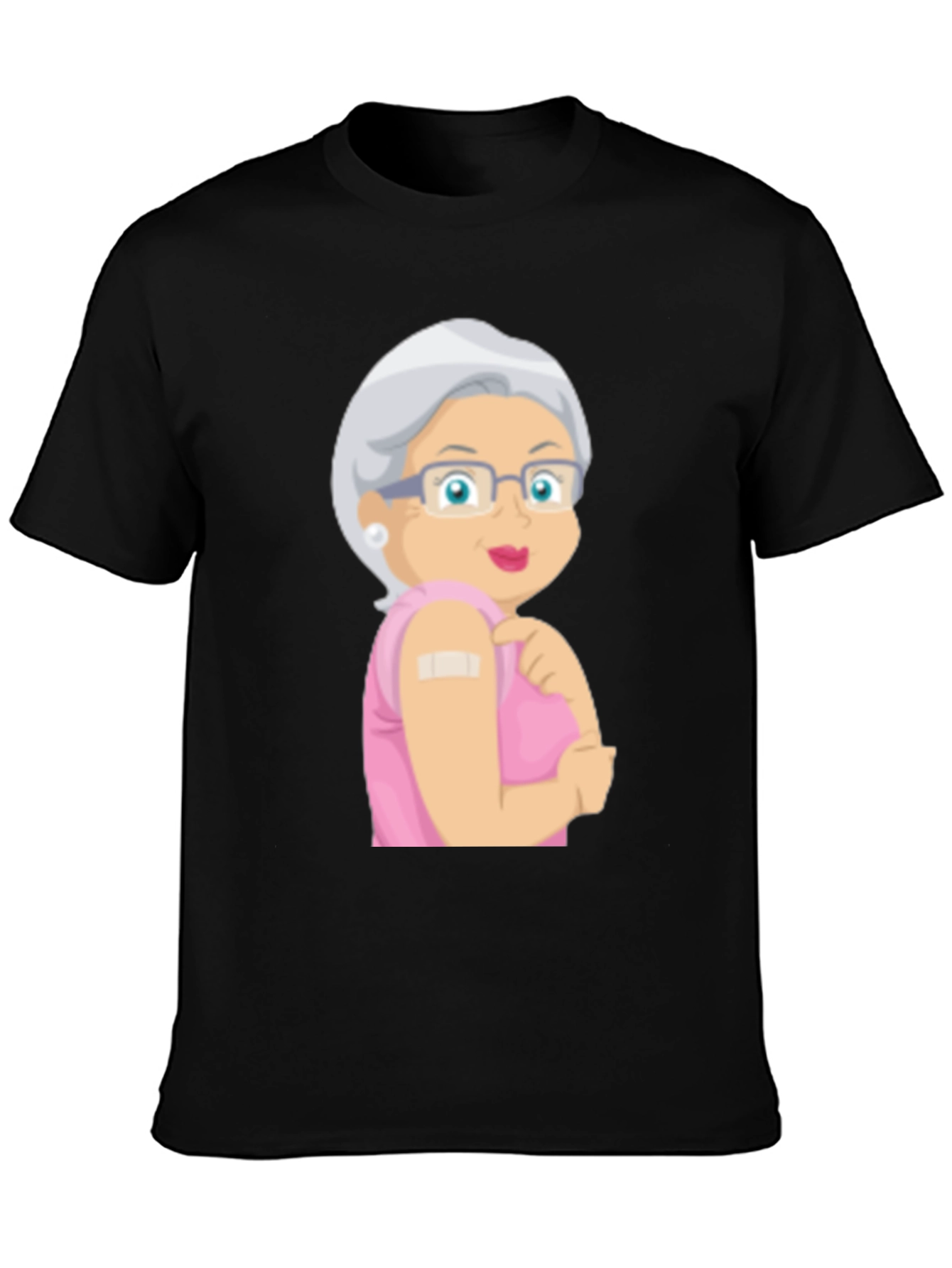 Vaccinated Grandma T-Shirt - Black Cotton