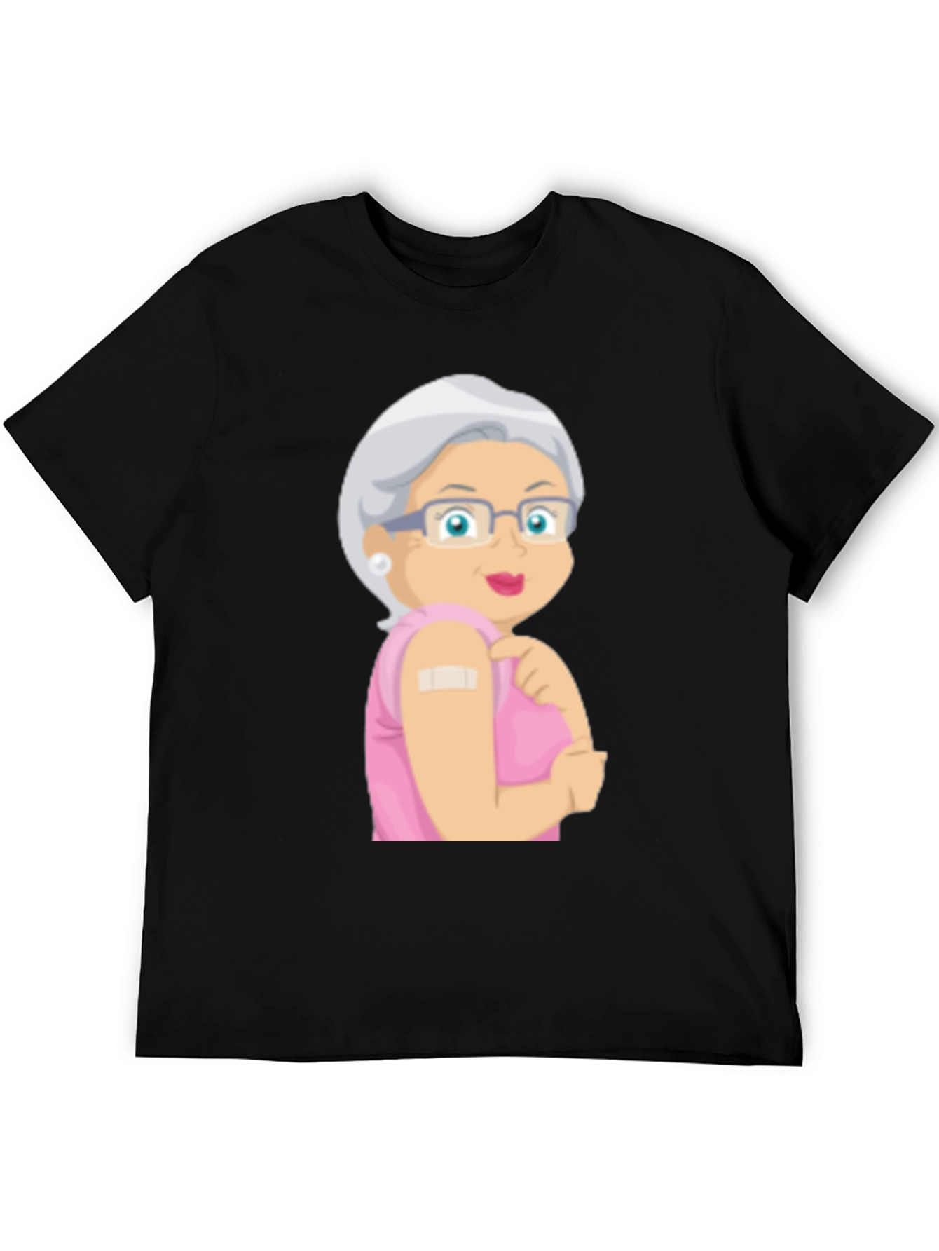 Vaccinated Grandma T-Shirt - Black Cotton
