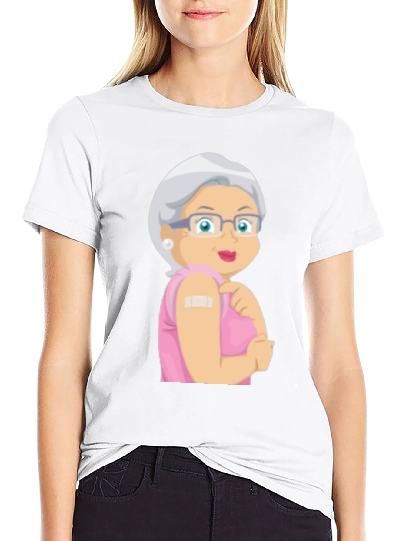 Vaccinated Grandma T-Shirt - Black Cotton