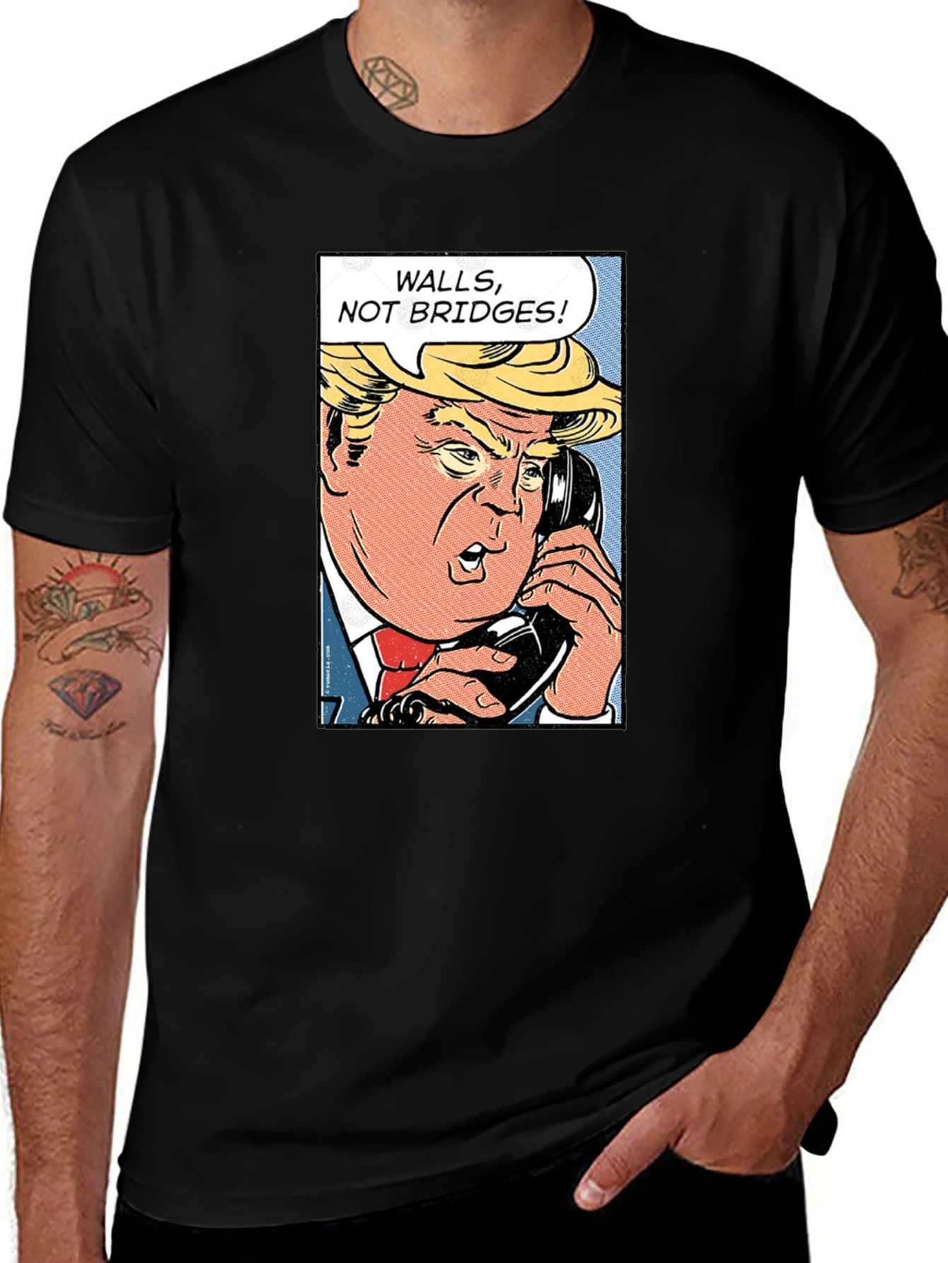 Walls Not Bridges! Funny Political Humor T-Shirt