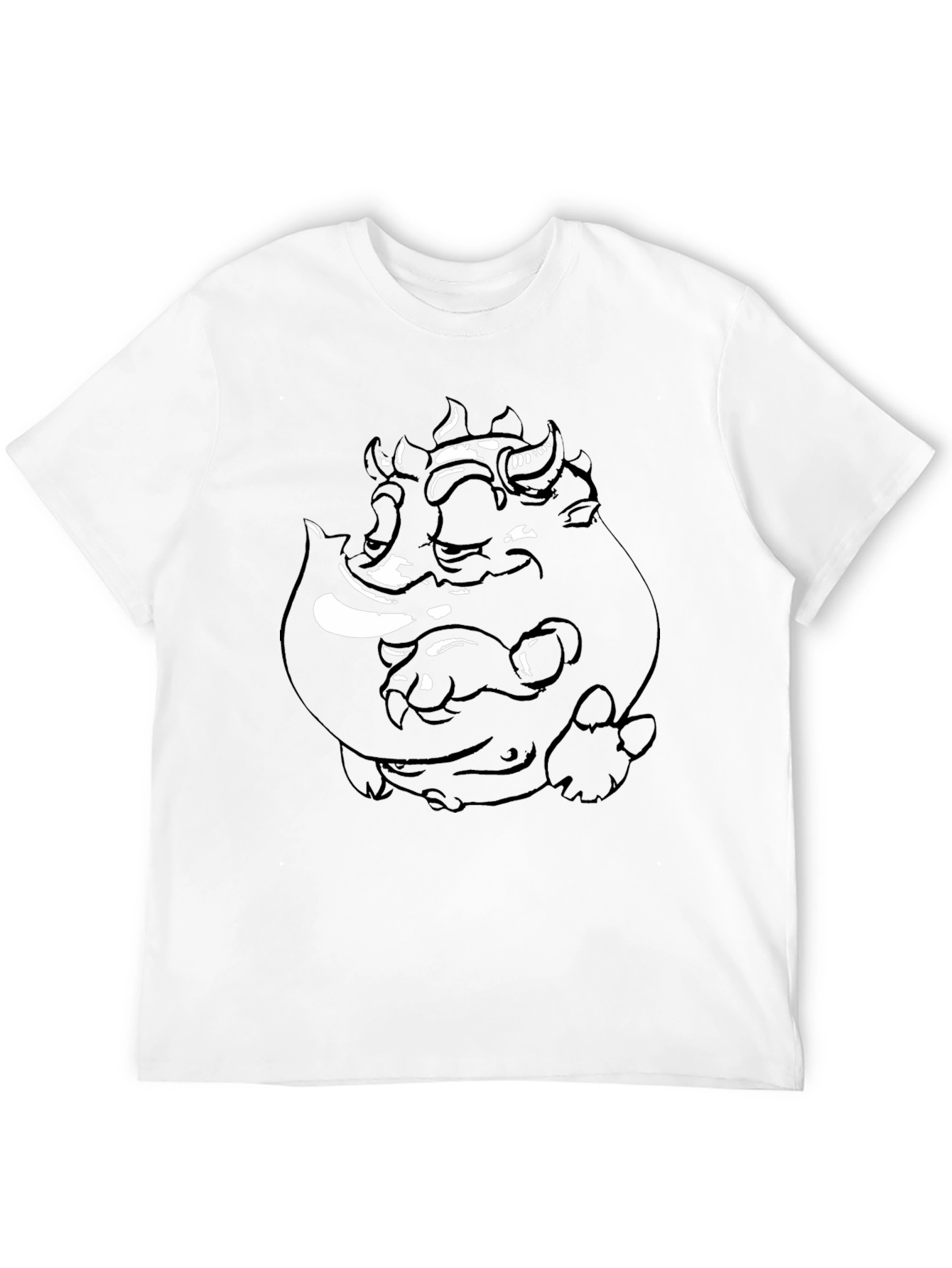 Graphic Black Tee: Three-Headed Monster Design