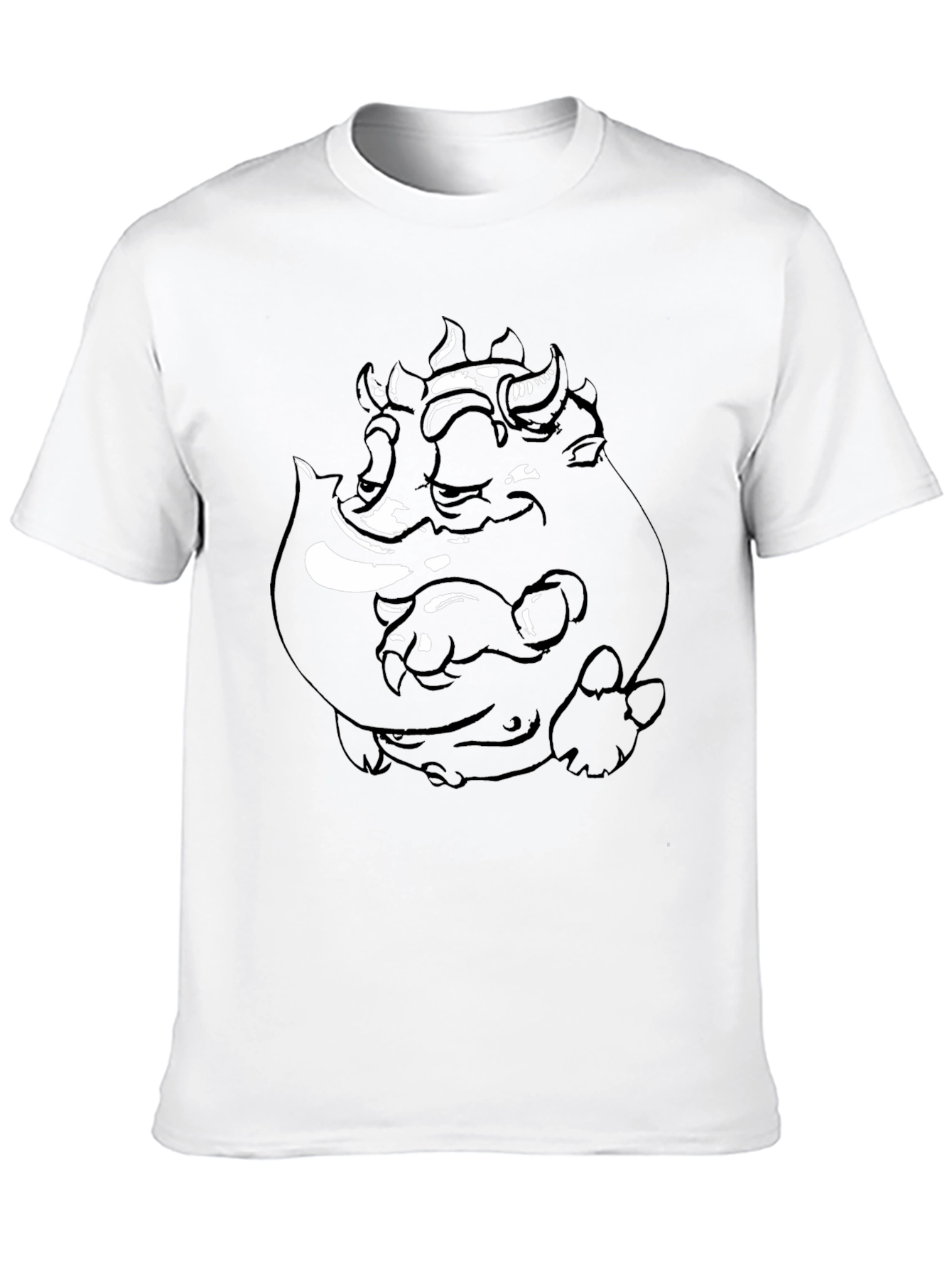 Graphic Black Tee: Three-Headed Monster Design