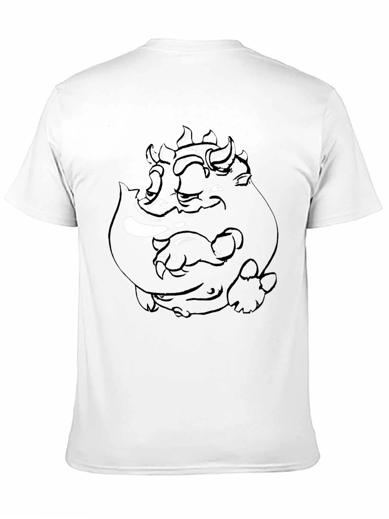 Graphic Black Tee: Three-Headed Monster Design