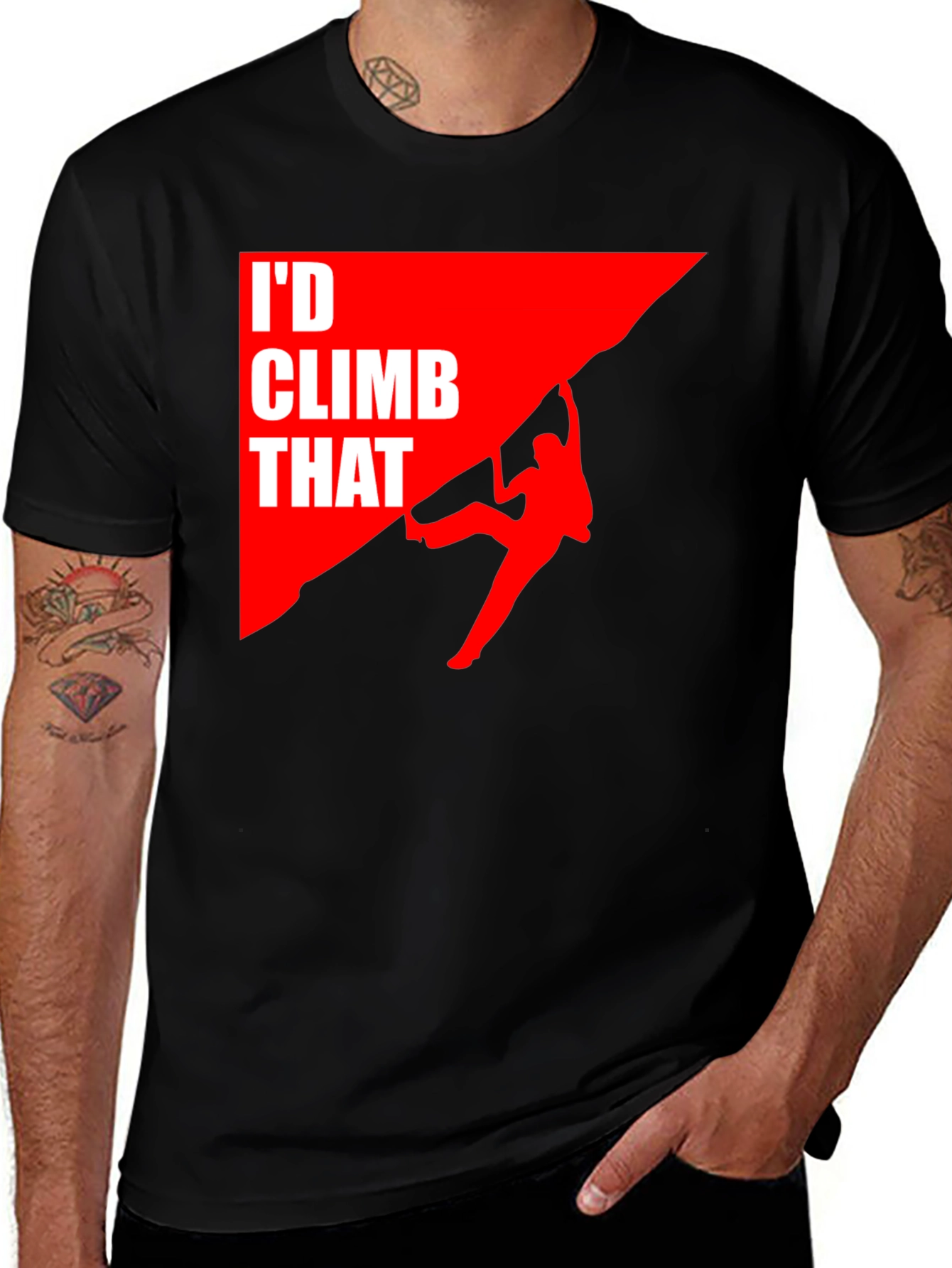 Id Climb That T-Shirt Funny Rock Climbing Graphic Tee