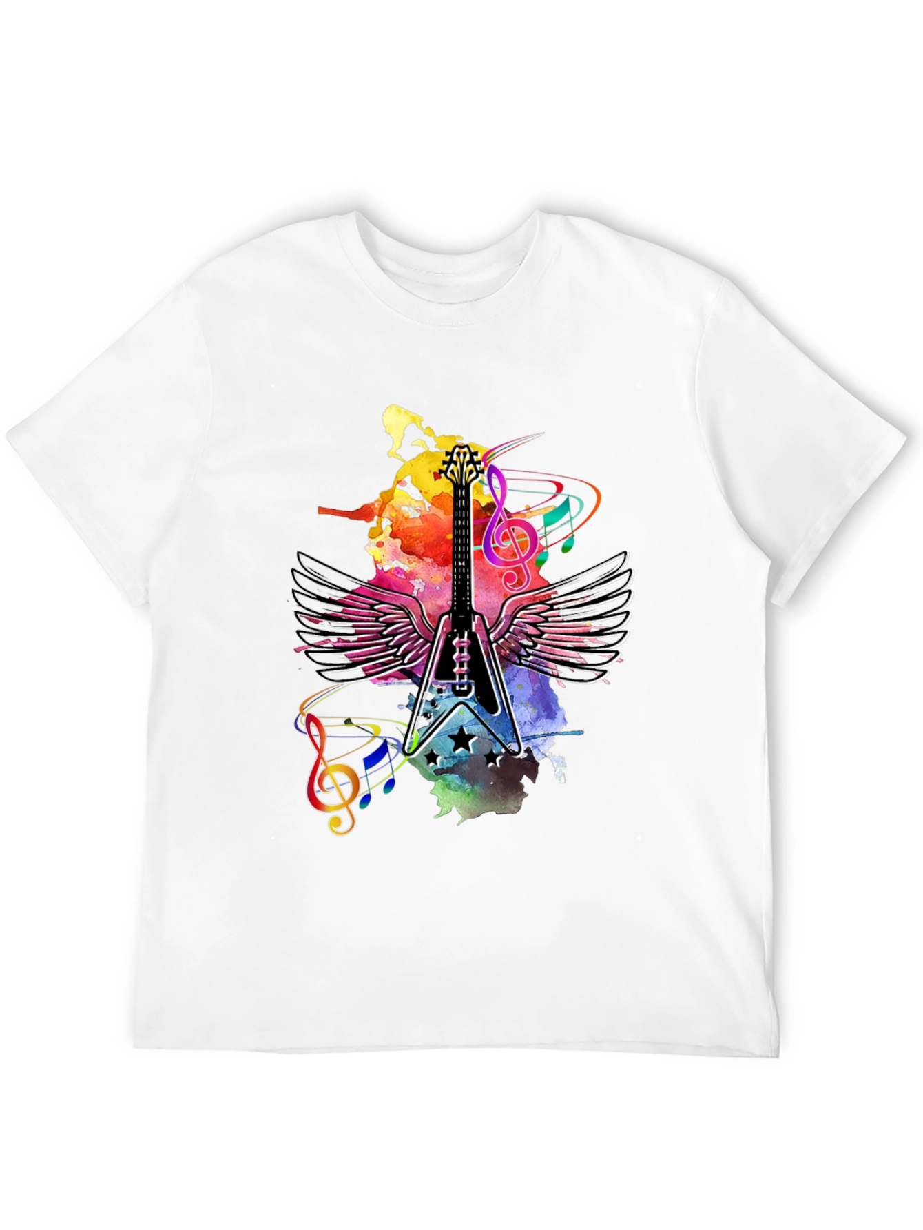 Guitar Wings Mens Black Graphic Tee