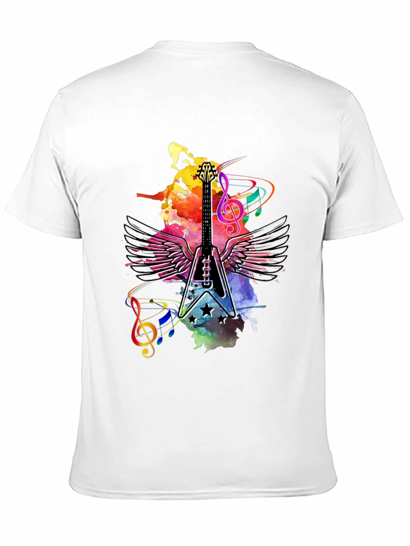 Guitar Wings Mens Black Graphic Tee