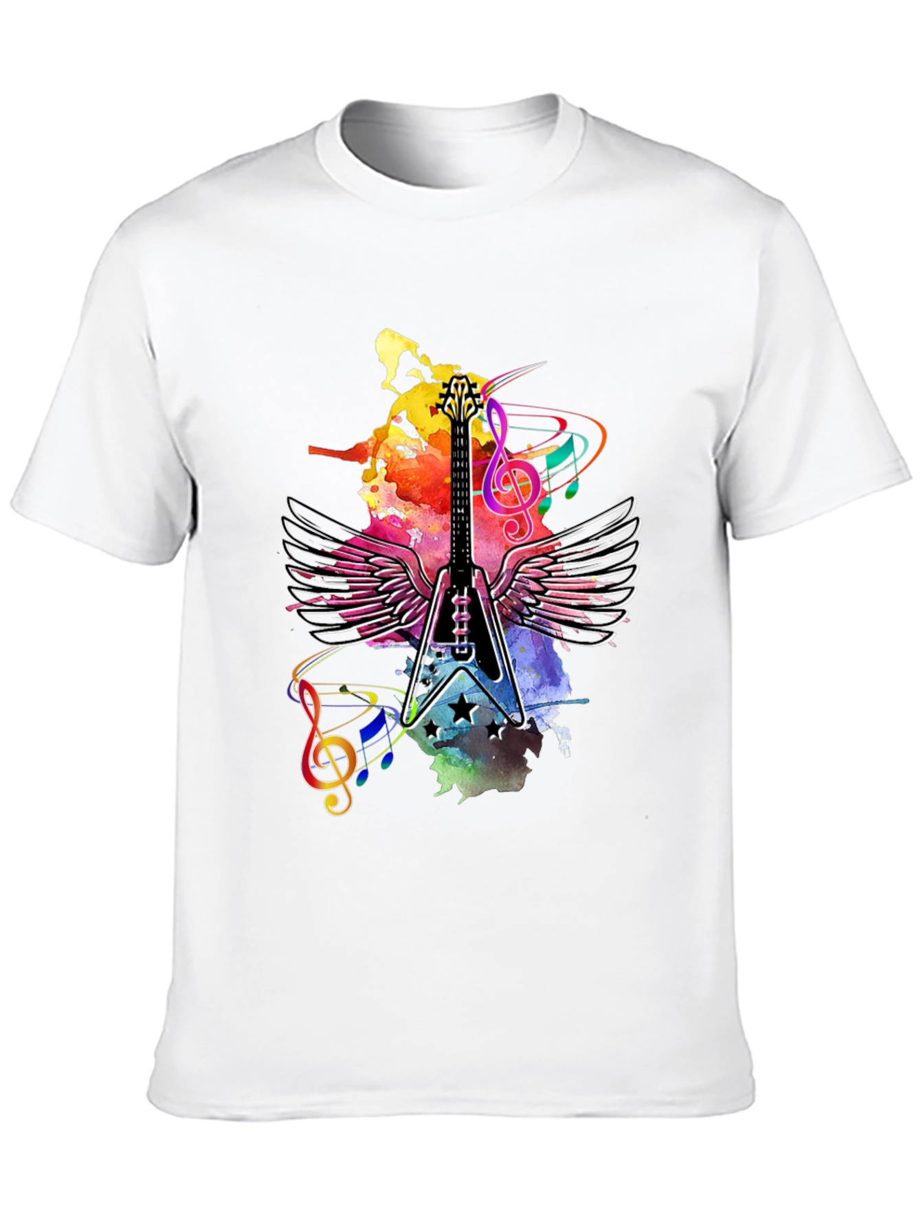 Guitar Wings Mens Black Graphic Tee