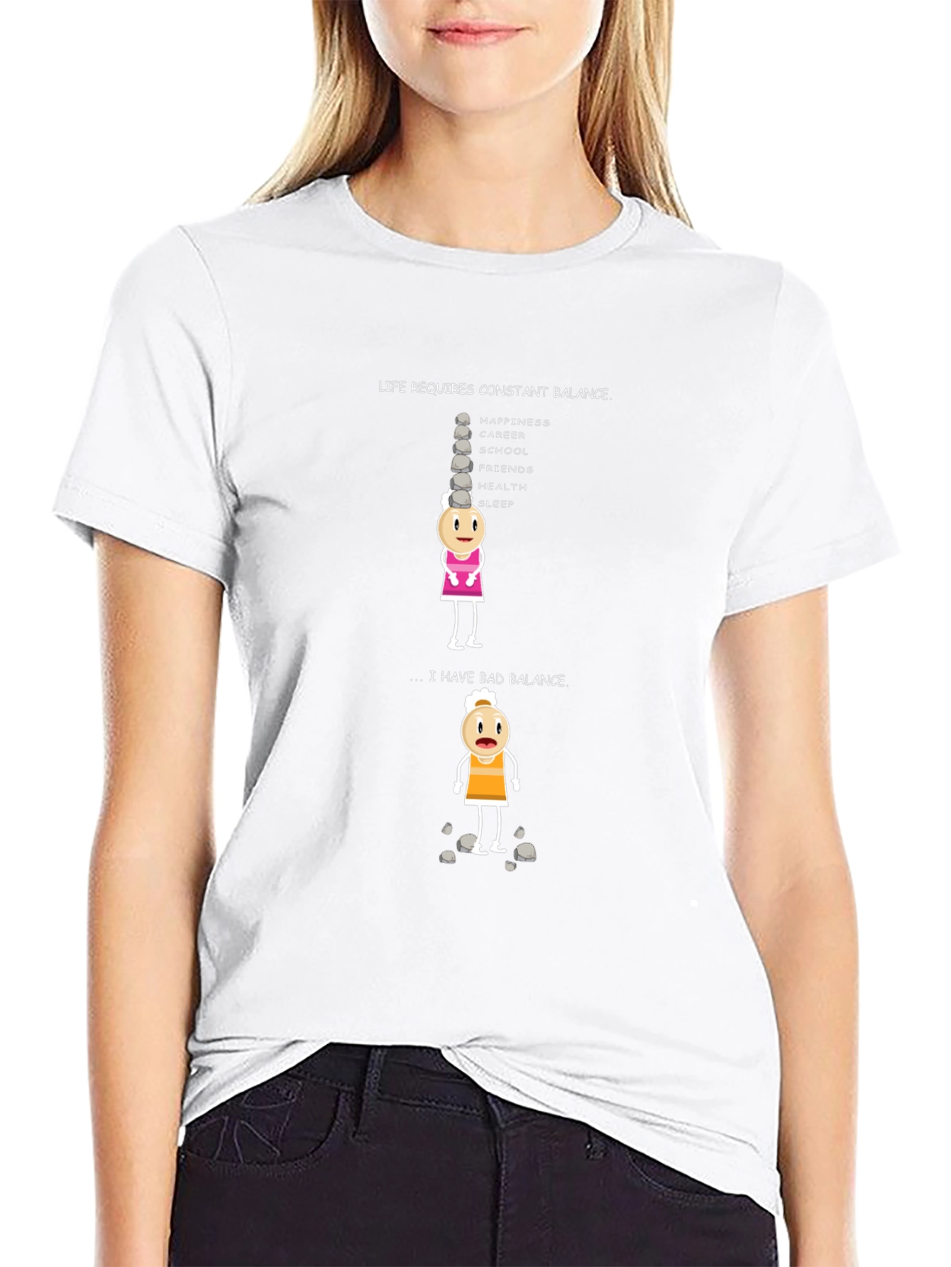 Life Balance Graphic T-Shirt - Humorous Design