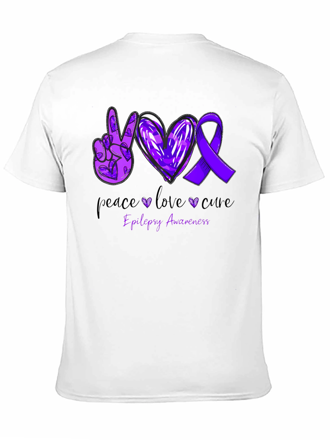 Epilepsy Awareness Peace Love Cure T-Shirt