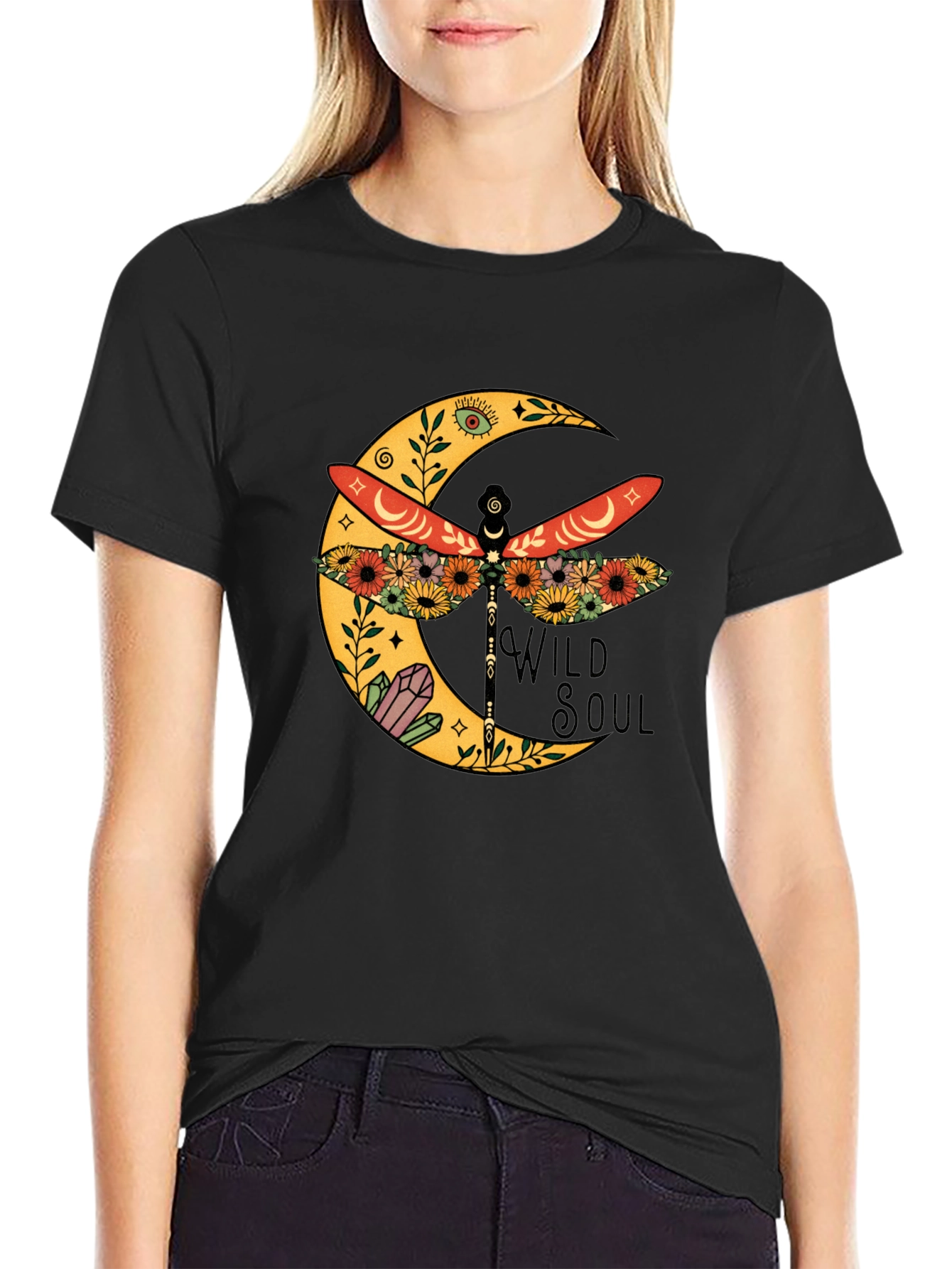 Wild Soul Dragonfly Moon Graphic Tee