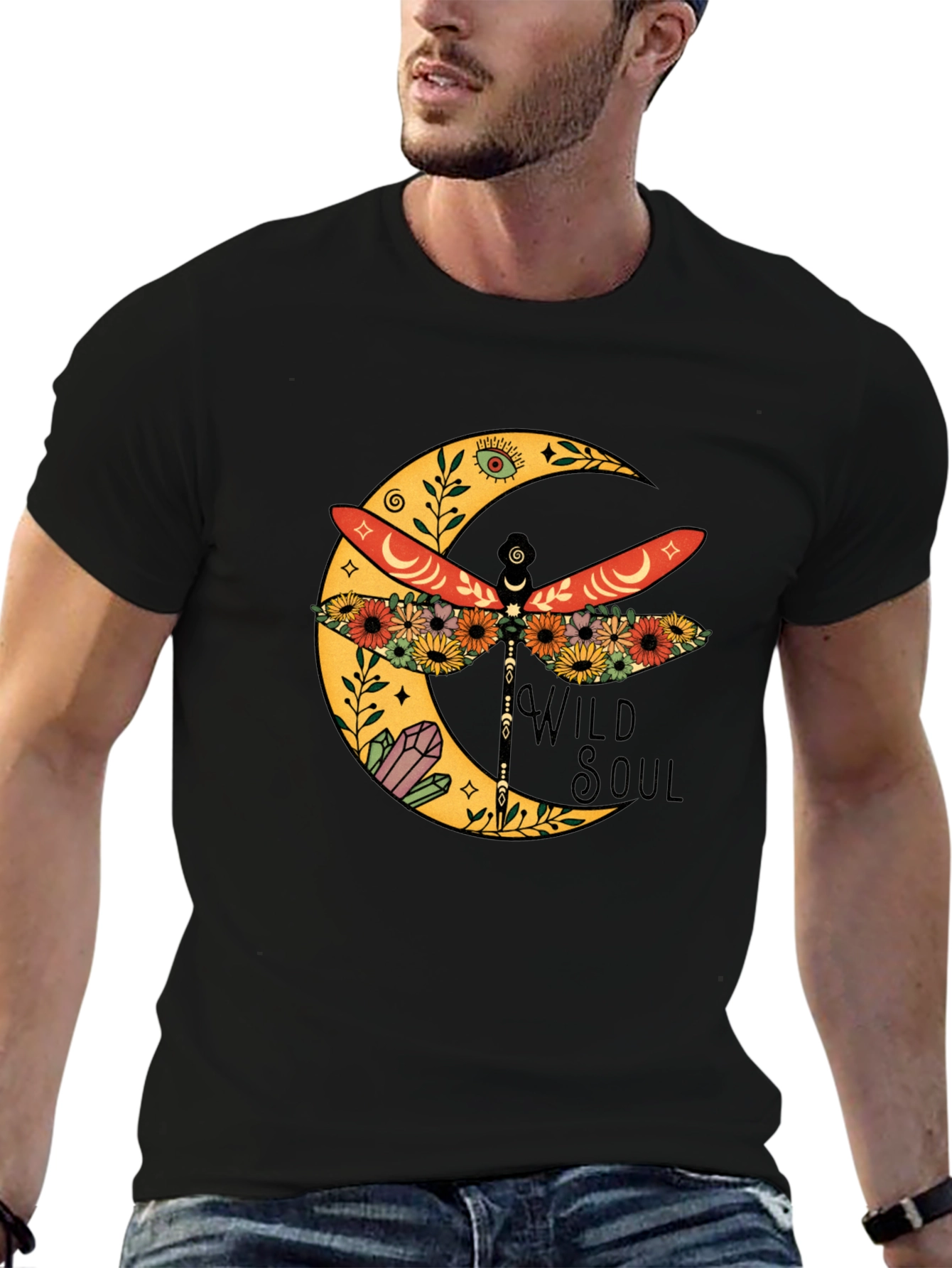 Wild Soul Dragonfly Moon Graphic Tee