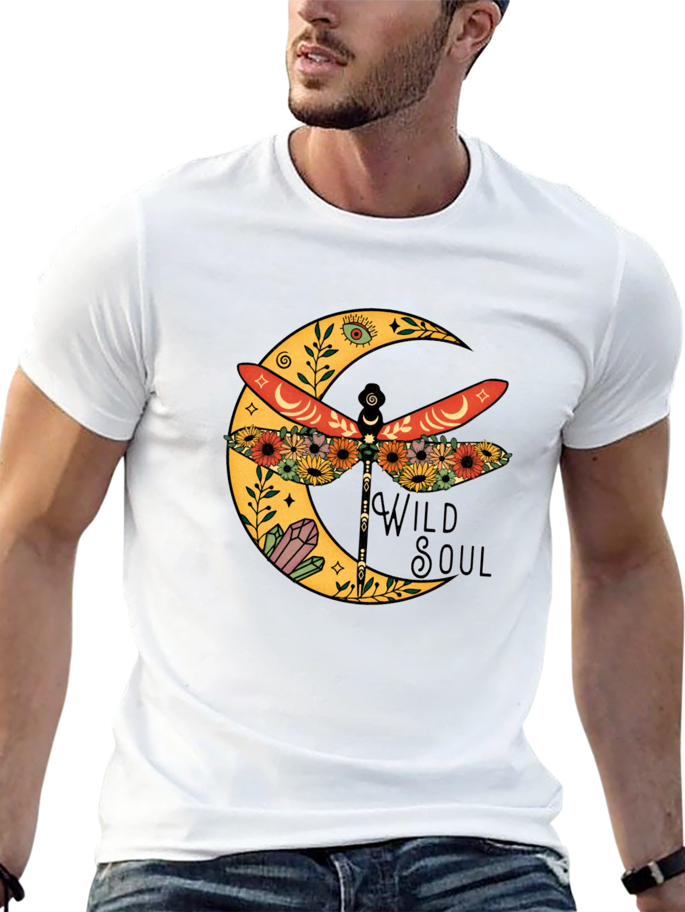 Wild Soul Dragonfly Moon Graphic Tee