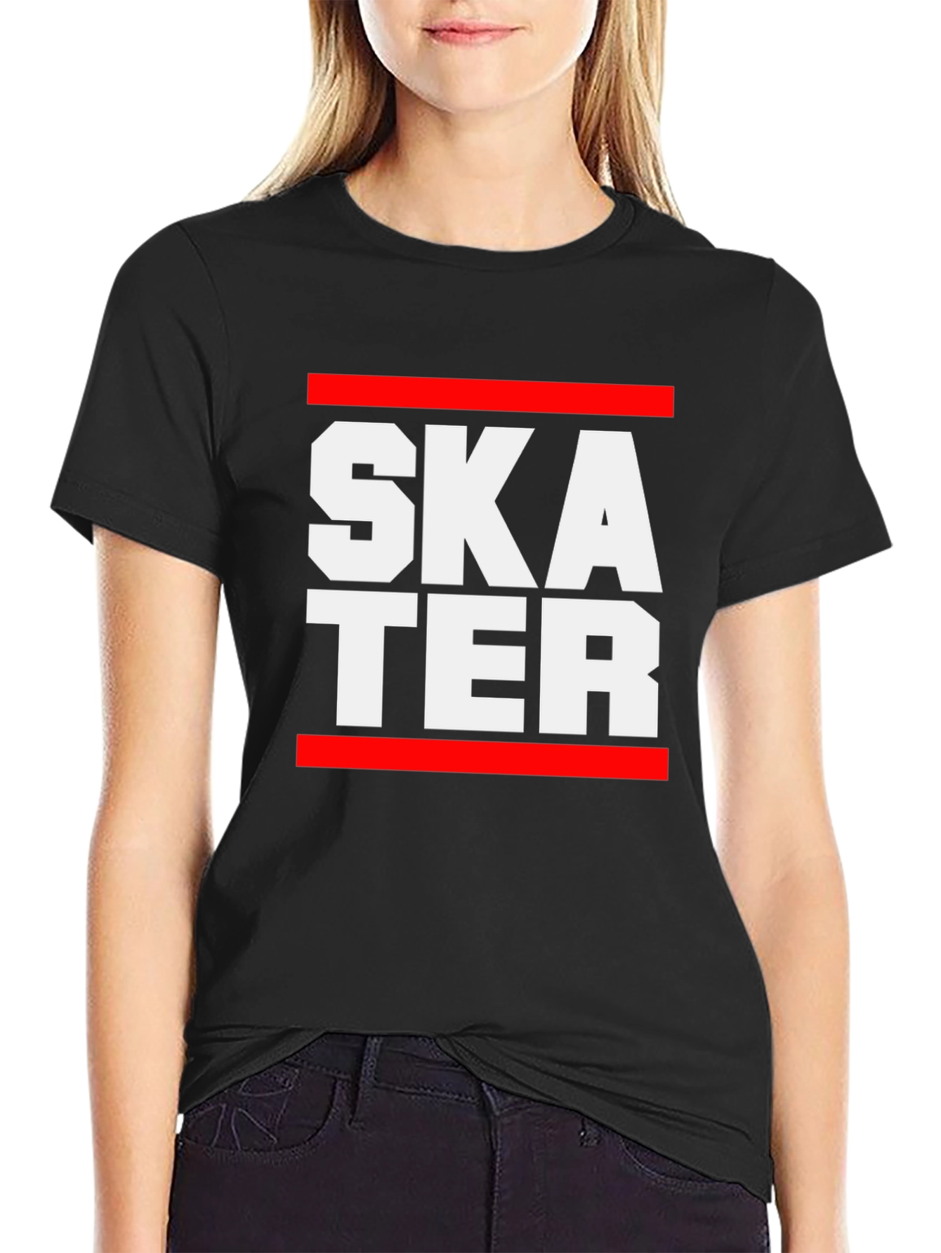 Skater Graphic Tee - Black Cotton Skateboard Shirt