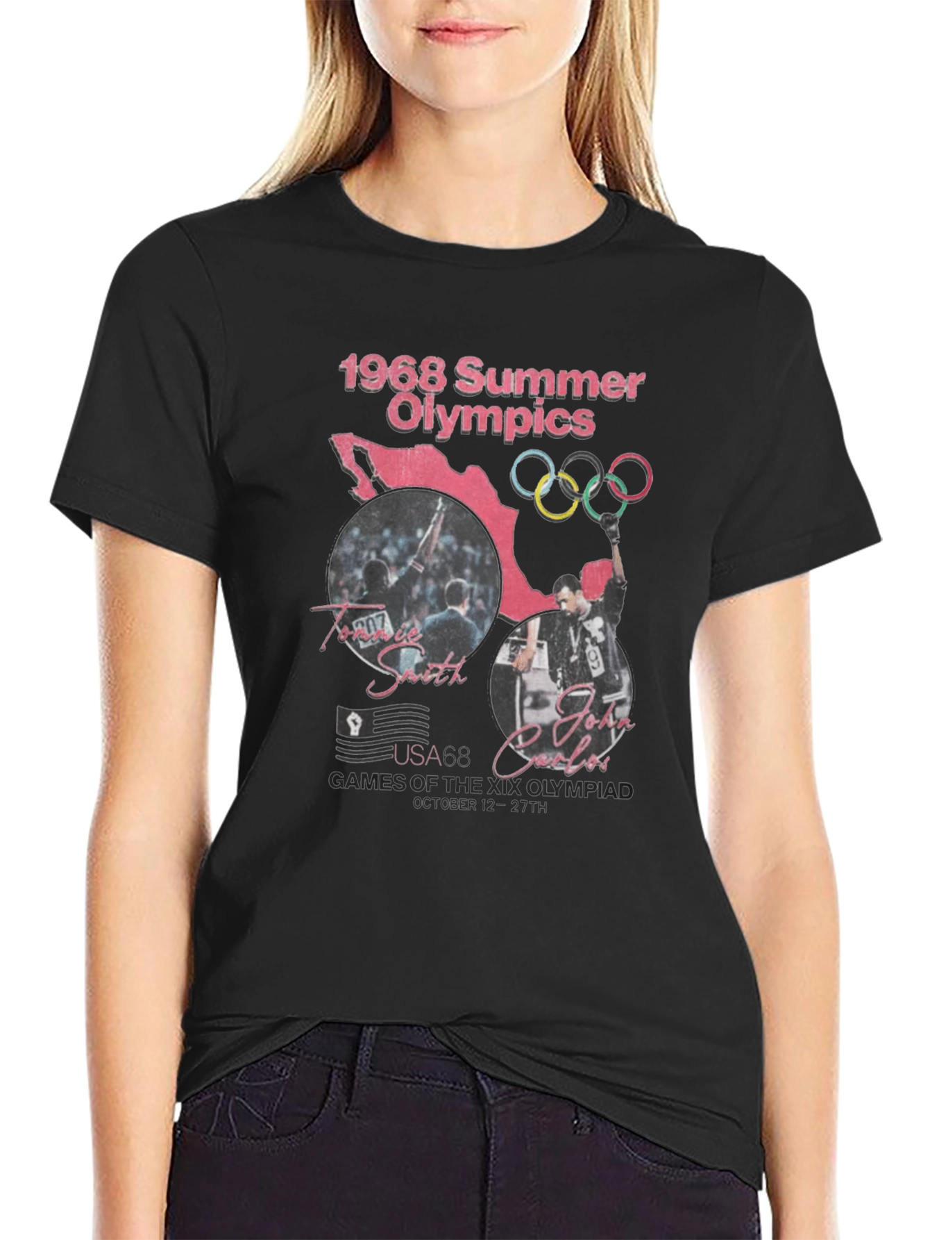 1968 Summer Olympics Black T-Shirt