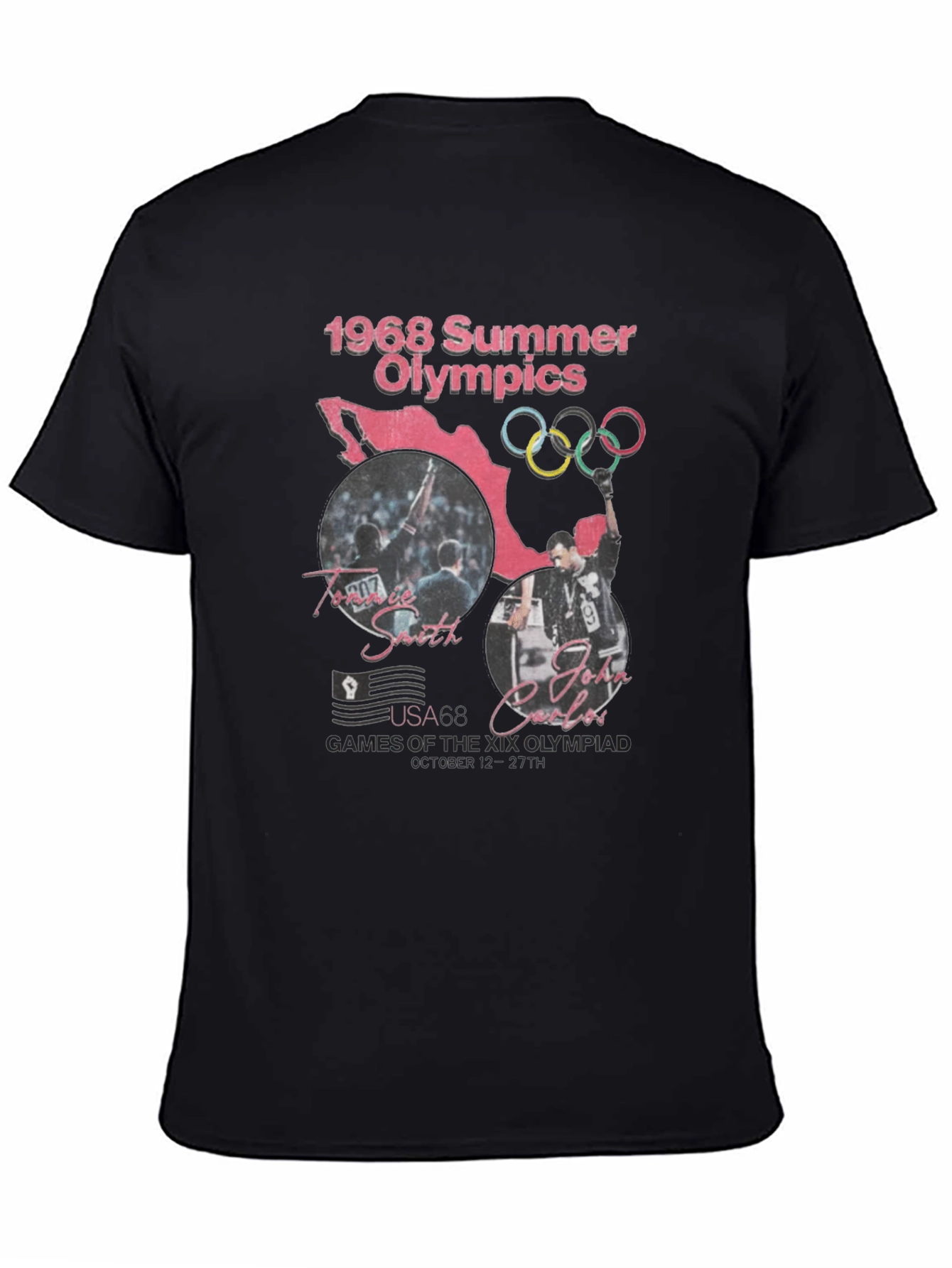 1968 Summer Olympics Black T-Shirt