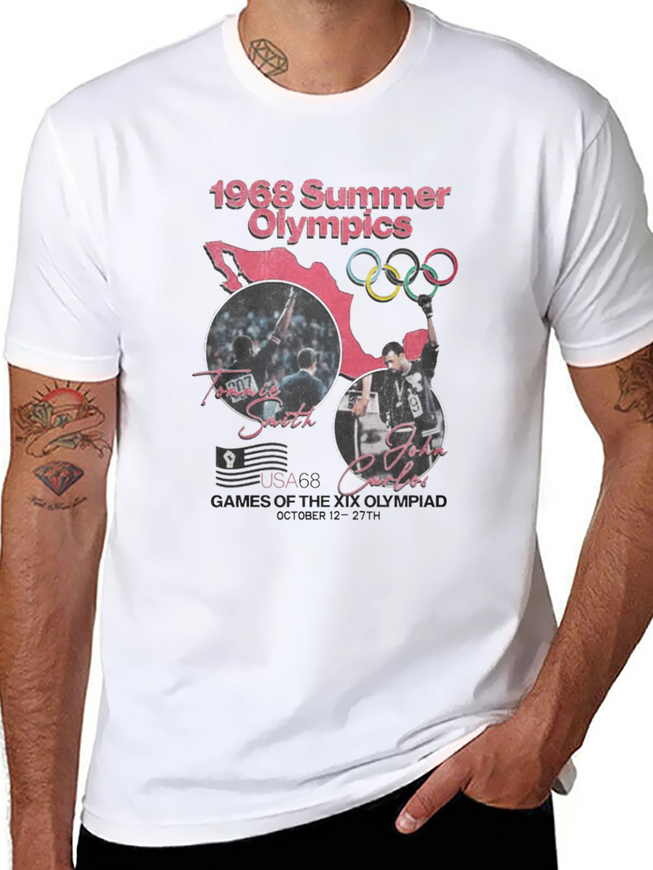 1968 Summer Olympics Black T-Shirt