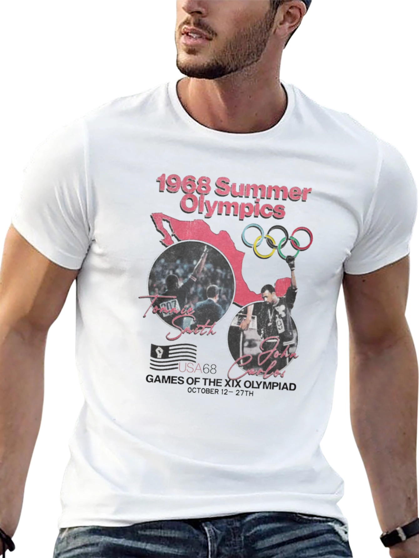 1968 Summer Olympics Black T-Shirt