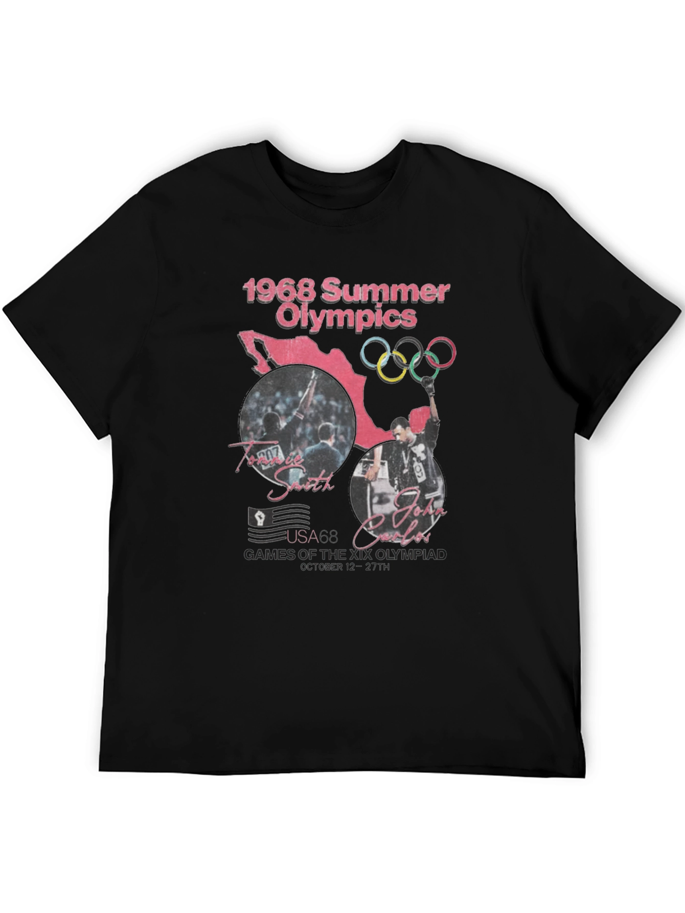 1968 Summer Olympics Black T-Shirt