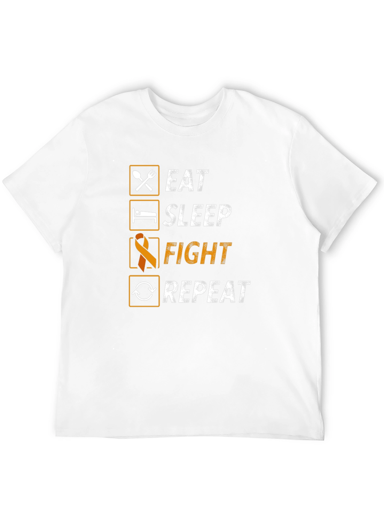 Eat Sleep Fight Repeat T-Shirt - Awareness Ribbon Tee
