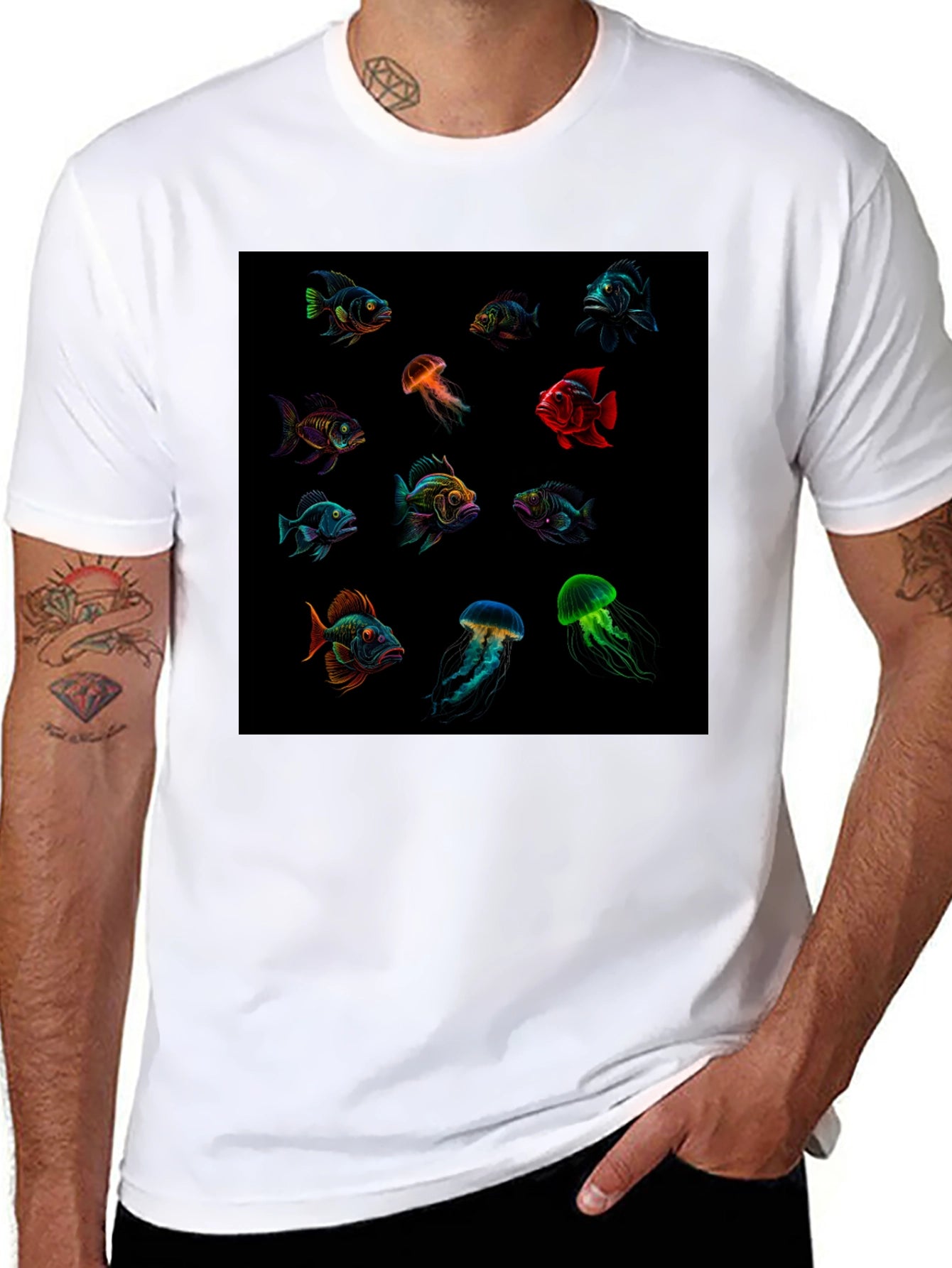 Aquatic Life Graphic T-Shirt