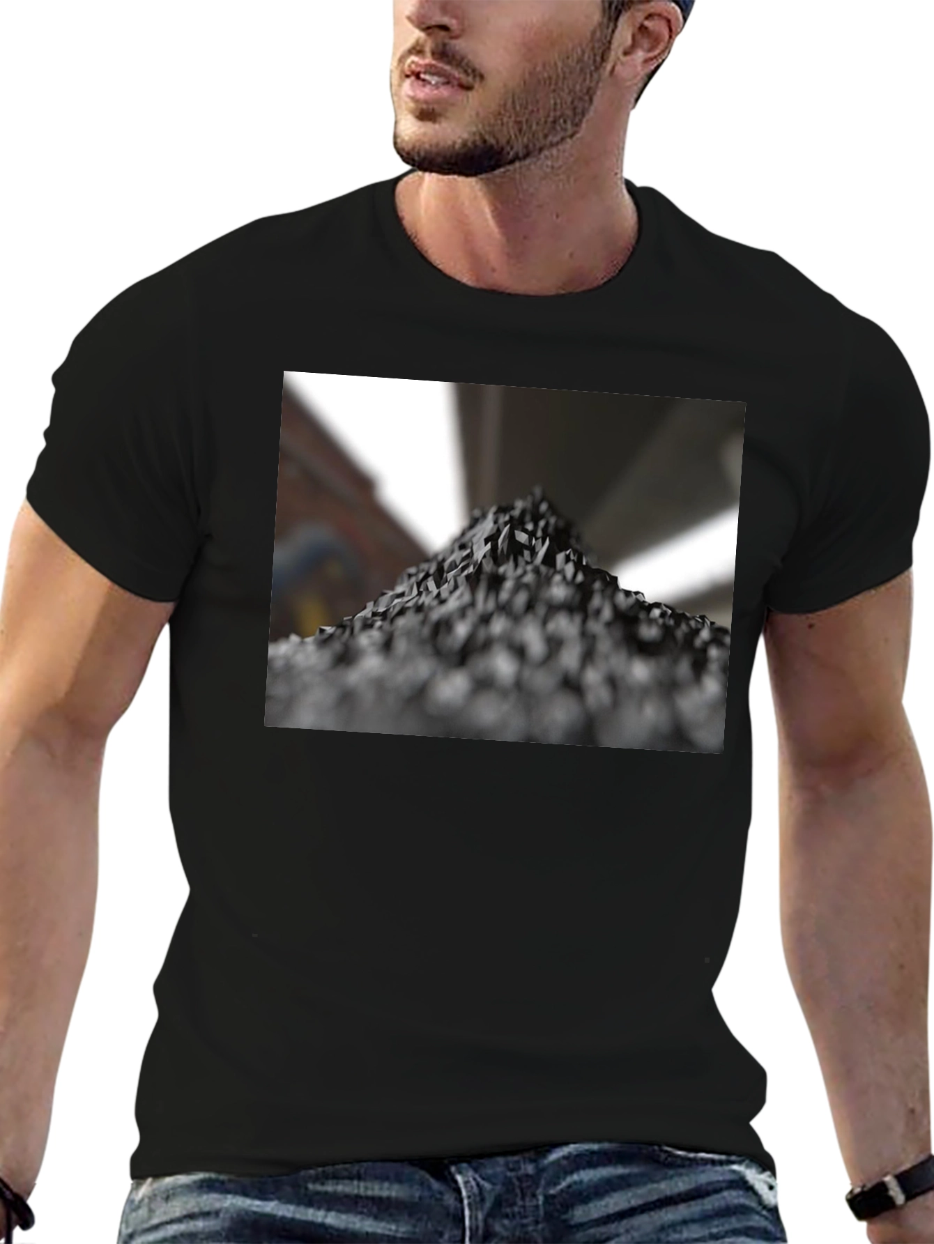 Abstract Mountain Black T-Shirt