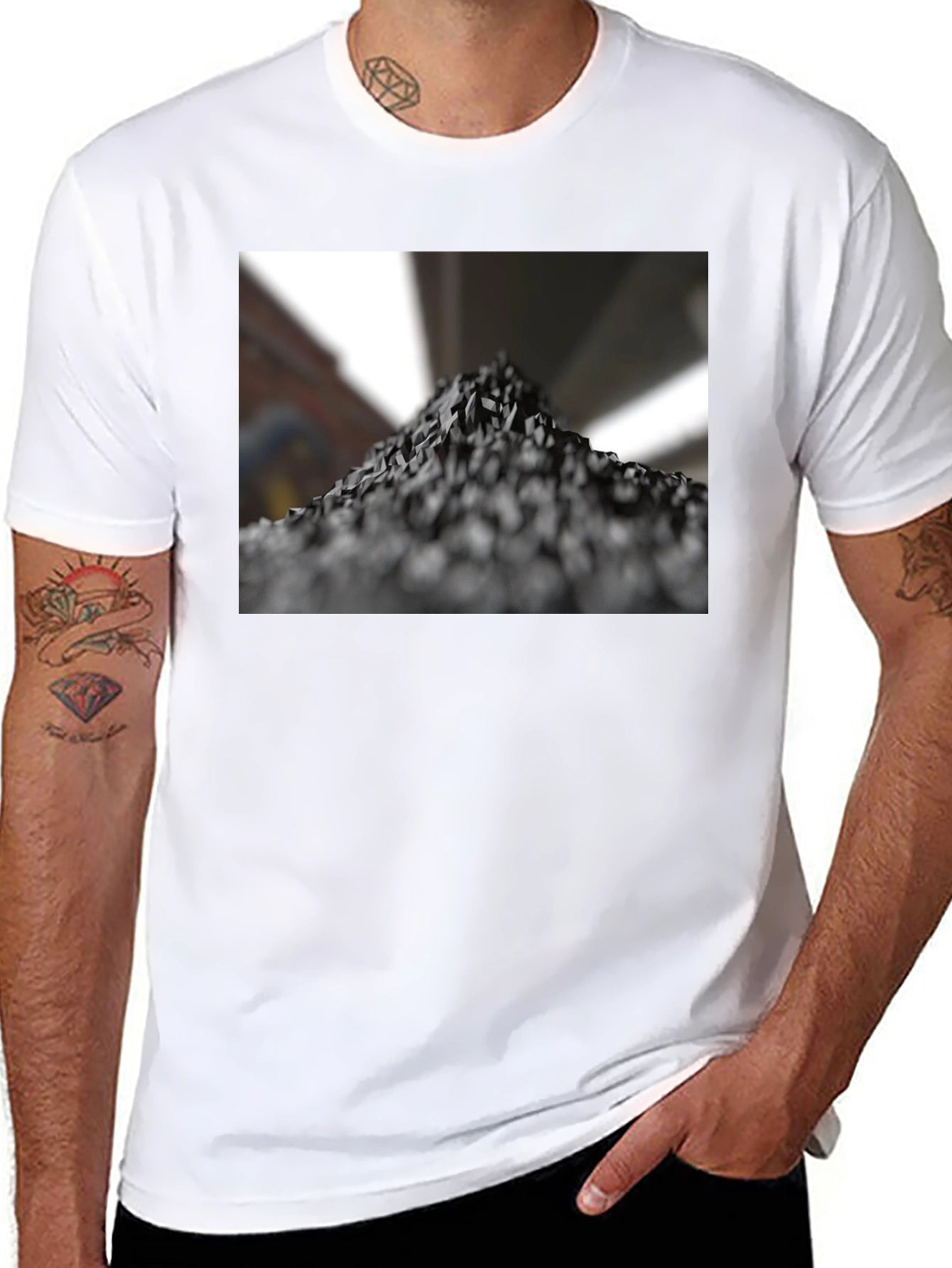 Abstract Mountain Black T-Shirt
