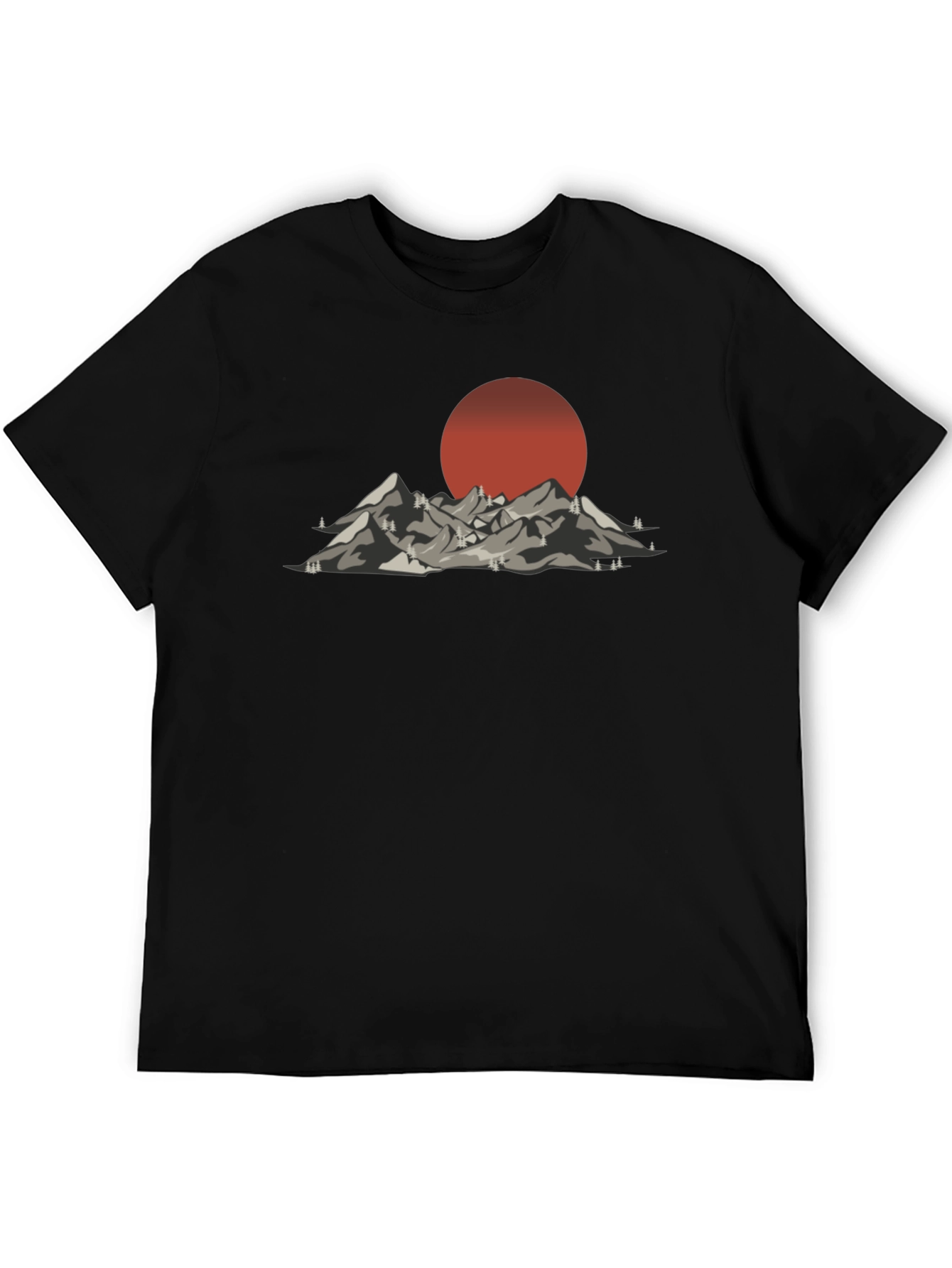 Mountain Sunset Graphic Tee - Black