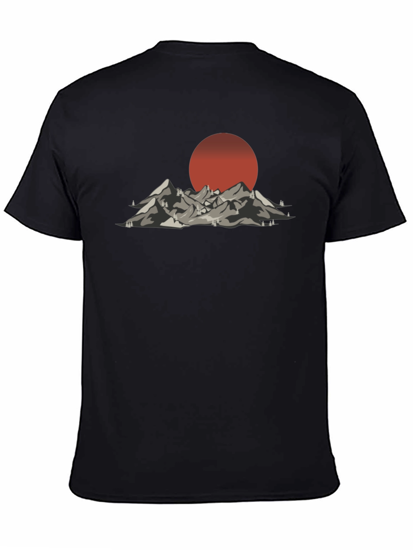 Mountain Sunset Graphic Tee - Black