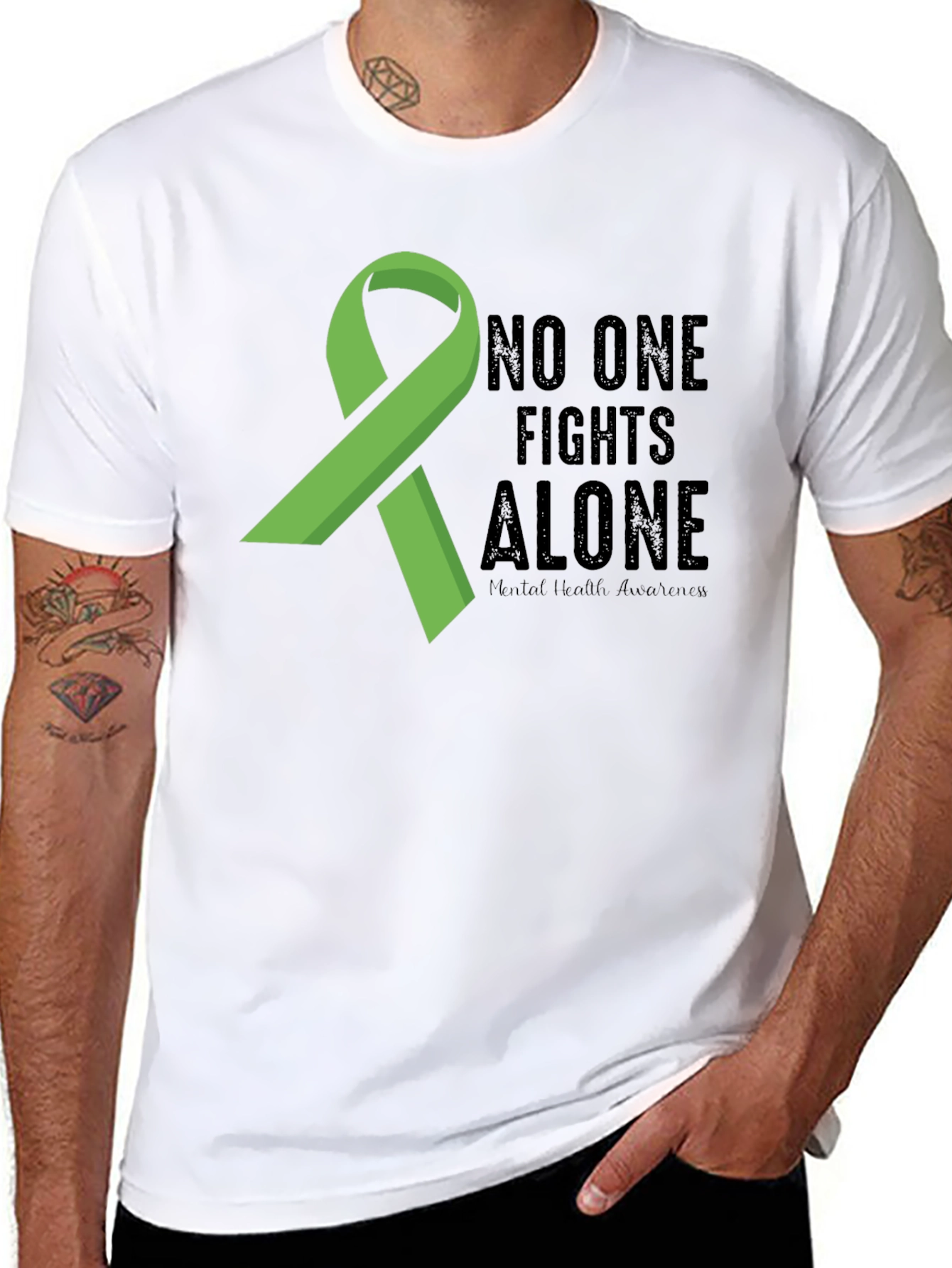 Mental Health Awareness Tee - No One Fights Alone