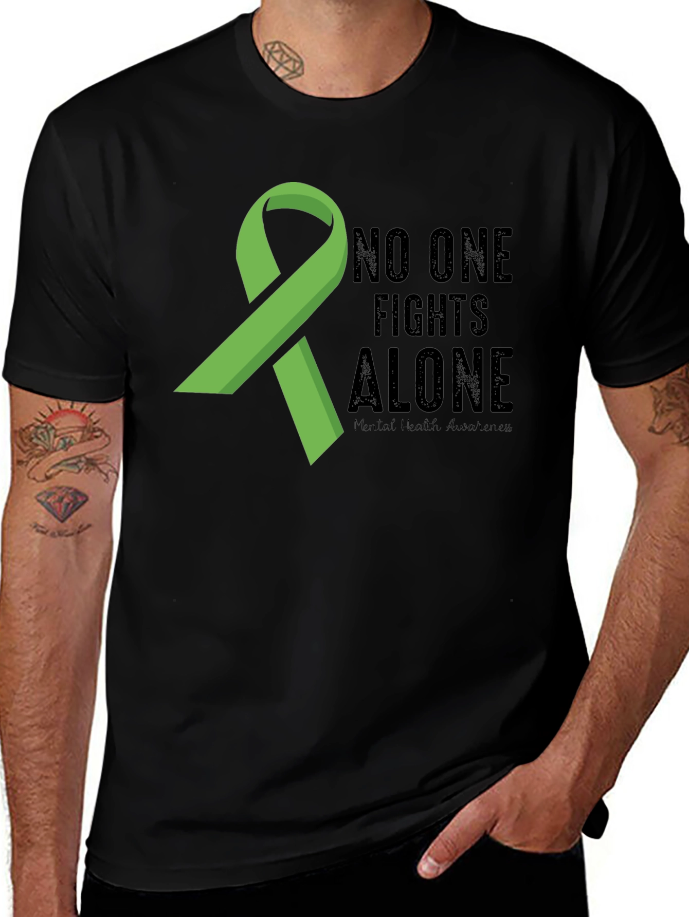 Mental Health Awareness Tee - No One Fights Alone